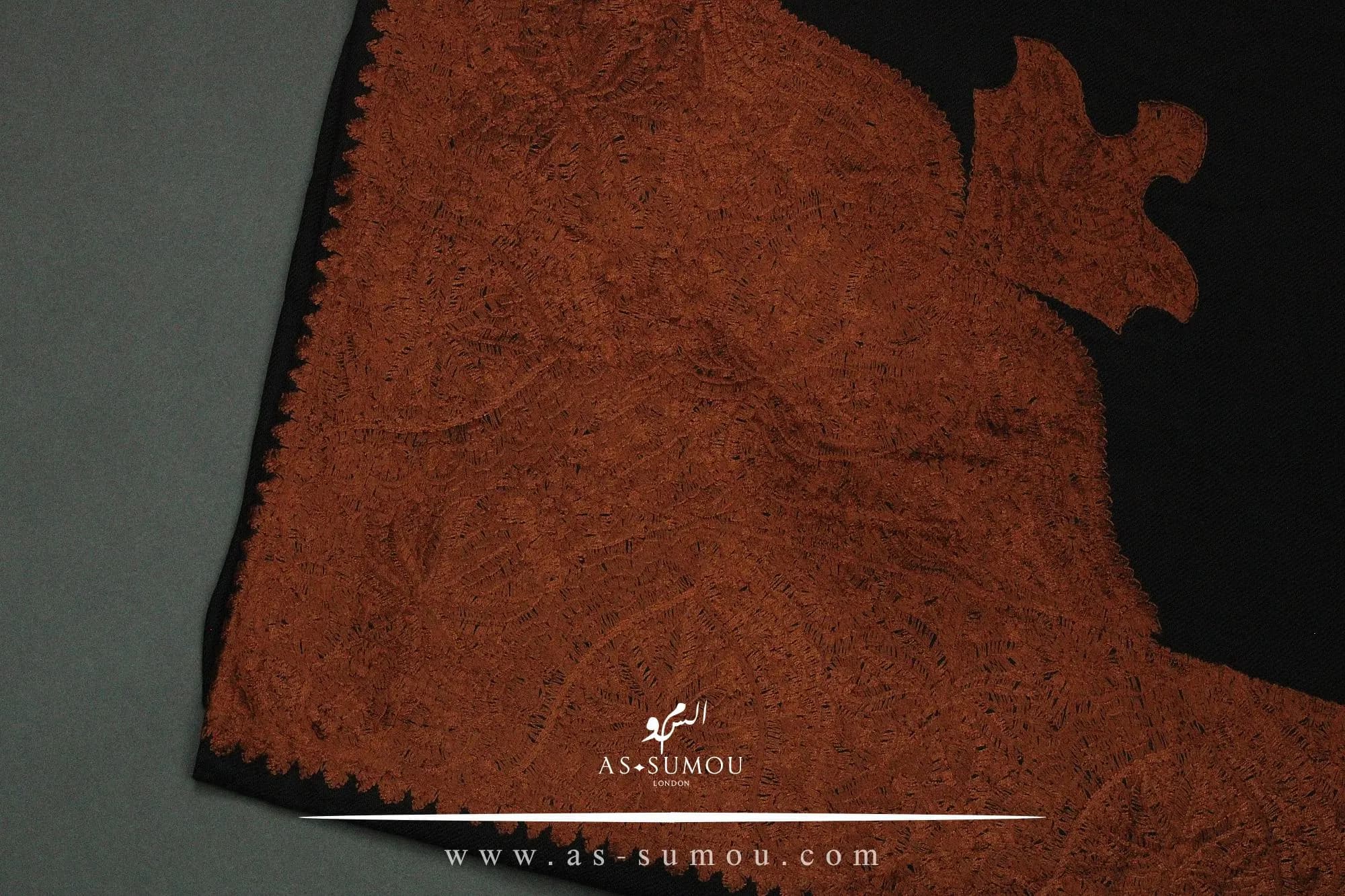 Authentic Black Yemeni Shemagh Embroidered Scarf Amazing Keffiyeh Imamah Massar Ghutra Mashada Islamic Arabic Attire Outfit ET8231 - image 2