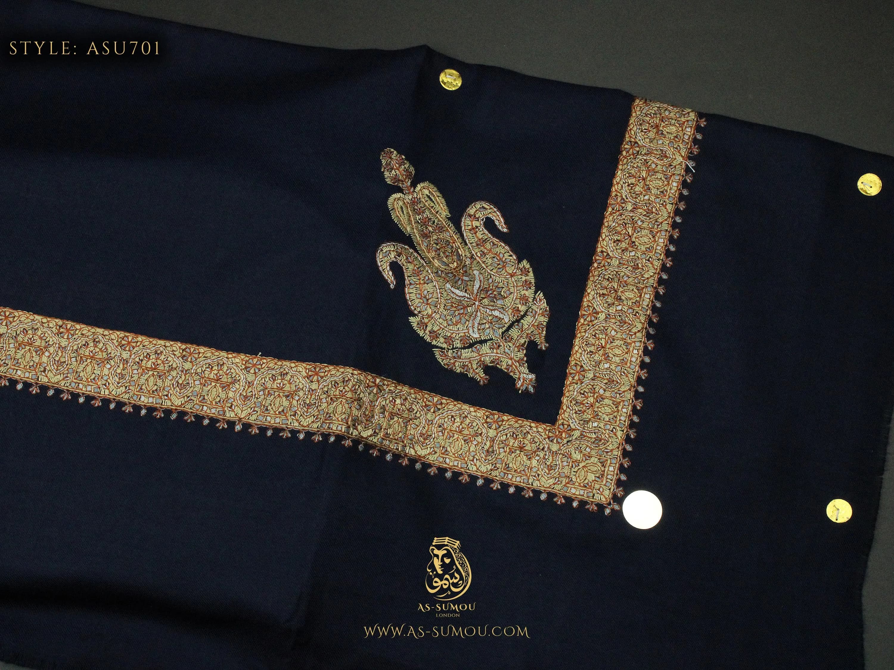 Amazing Navy Blue Colour Authentic Yemeni Shemagh Embroidery Scarf Amazing Keffiyeh Imamah Unique Islamic Arabic Attire Outfit