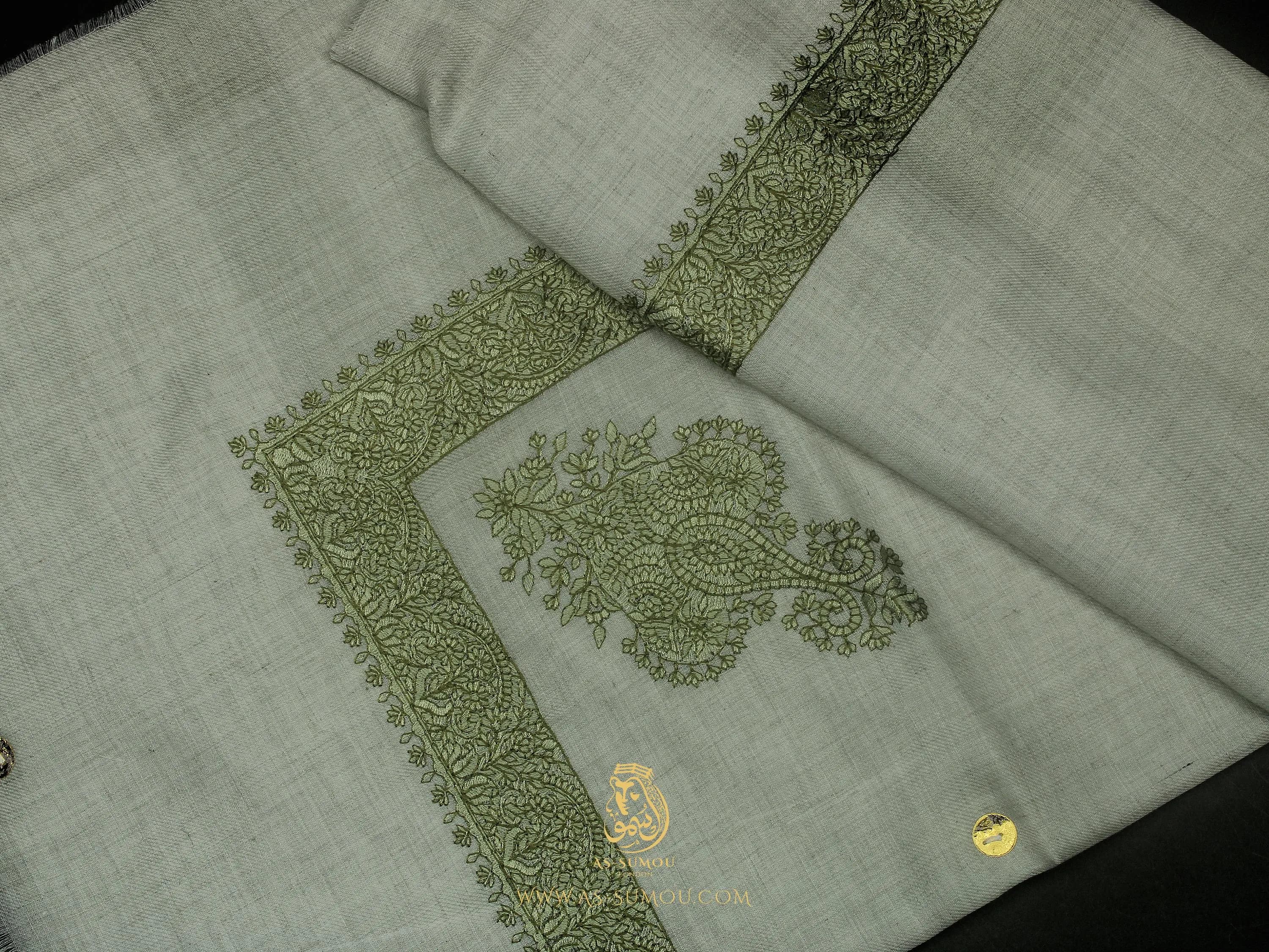 Stone Colour Authentic Yemeni Shemagh Rare Embroidery Headscarf Amazing Keffiyeh Imamah Unique Islamic Arabic Attire Outfit Premium Quality
