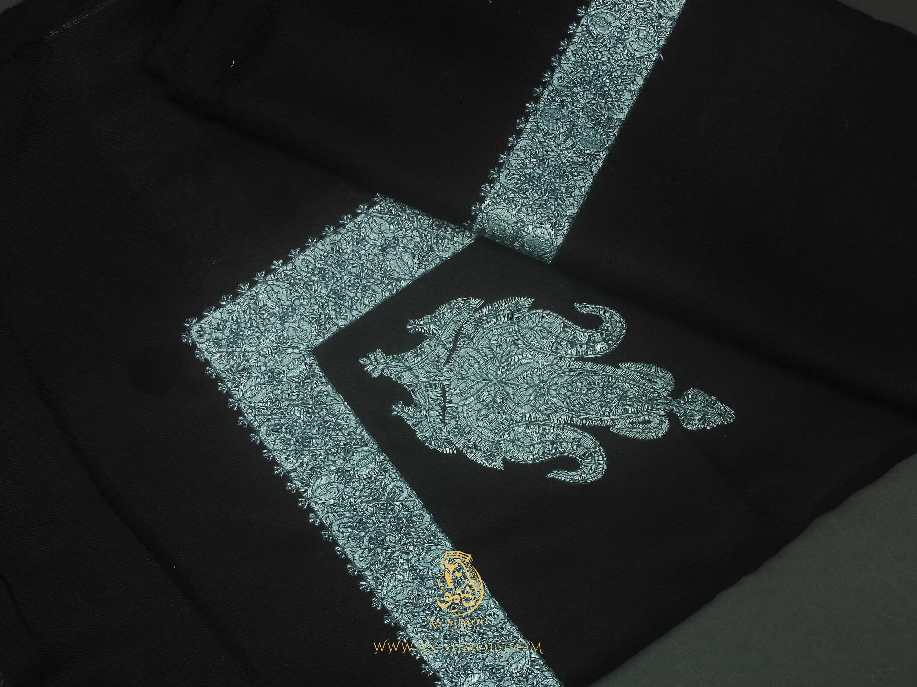 Dark Brown Authentic Yemeni Shemagh Rare Embroidery Headscarf Amazing Keffiyeh Imamah Unique Islamic Arabic Attire Outfit Premium Quality