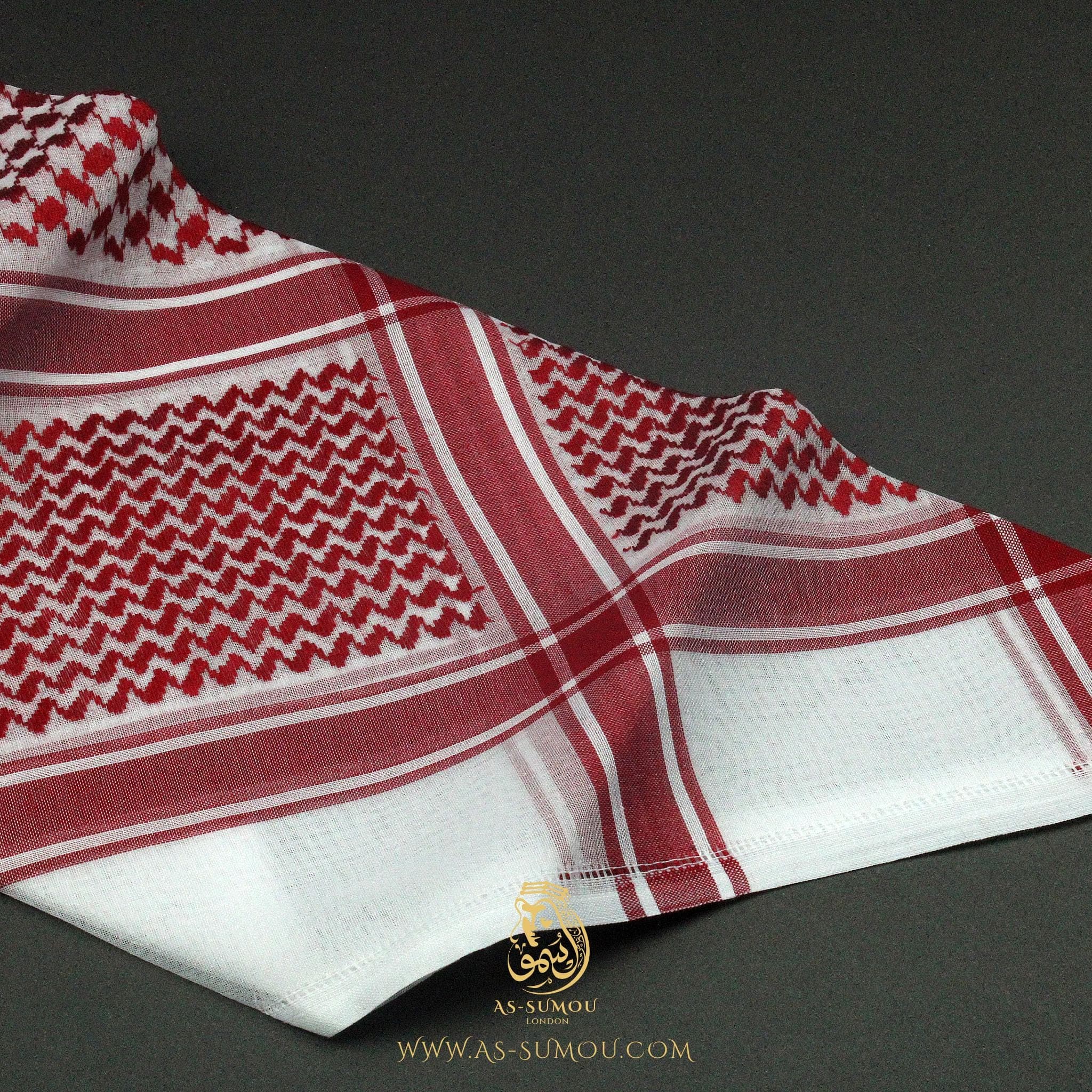 Very Rare Authentic Premium Dark Red and White Retro Style Saudi Shemagh Classic Scarf 100% Cotton Soft Keffiyeh Imamah Ghutra RS2 - image 5