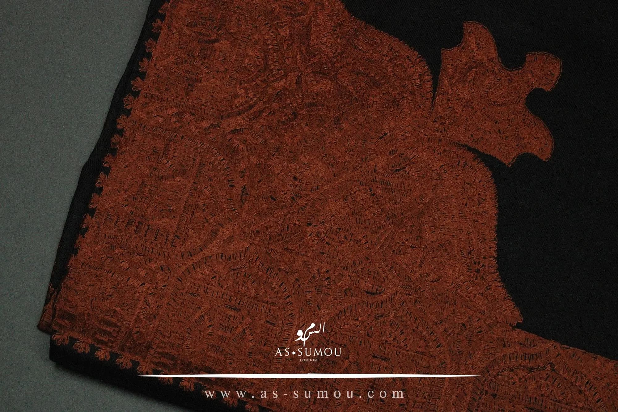 Authentic Black Yemeni Shemagh Embroidered Scarf Amazing Keffiyeh Imamah Massar Ghutra Mashada Islamic Arabic Attire Outfit ET8232 - image 3