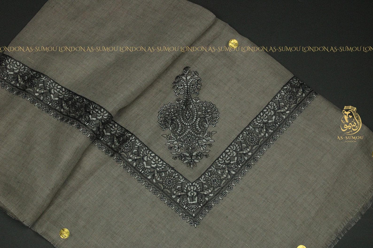 Brown Authentic Yemeni Shemagh Embroidered Scarf Amazing Keffiyeh Imama Ghutra Arab Men Scarves Perfect Gift One-of-One Design شال يمني ASU3