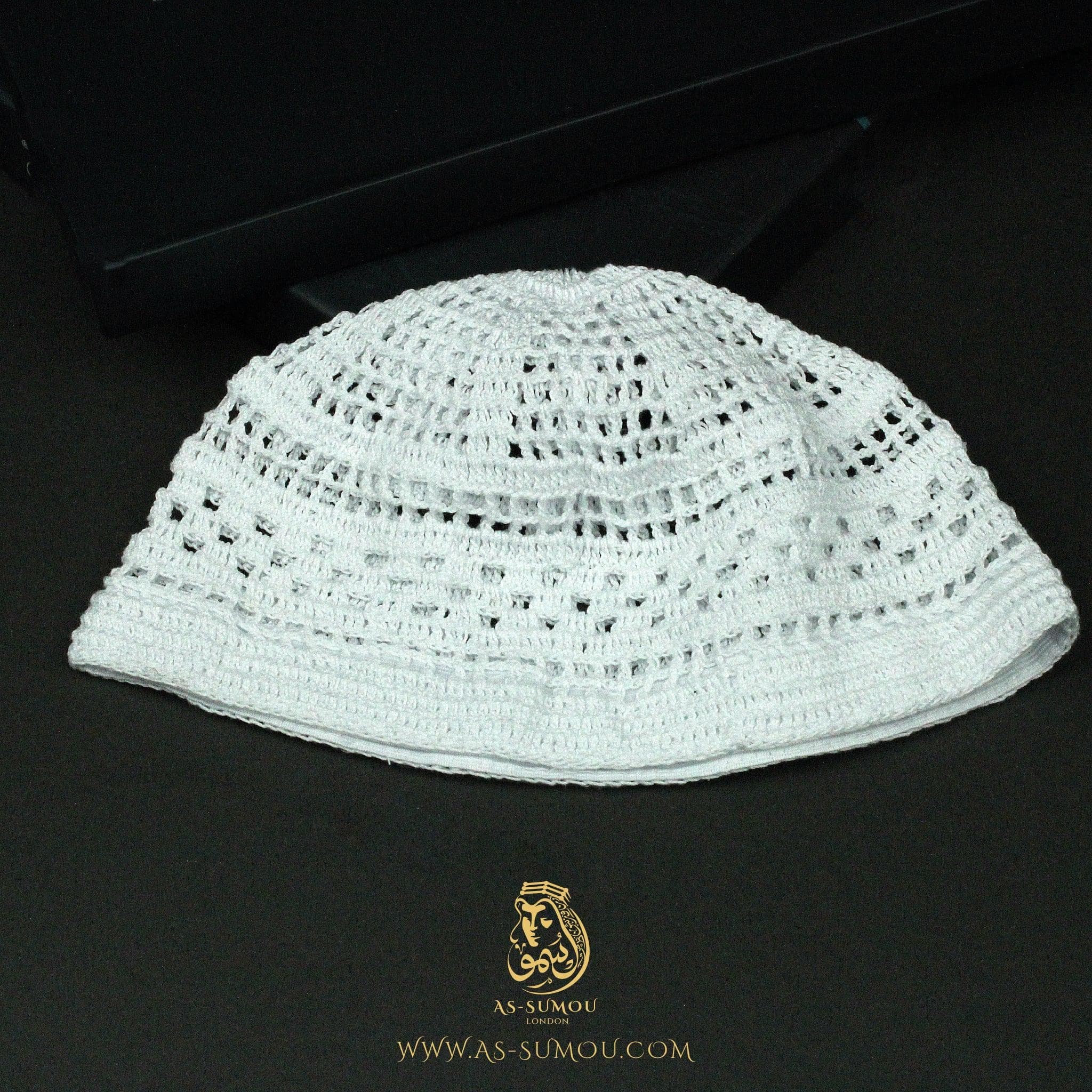 Premium Quality Soft Handmade White Kuwaiti Kufi With Elastic Border Khaleeji Arabian Style 100% Cotton AR24