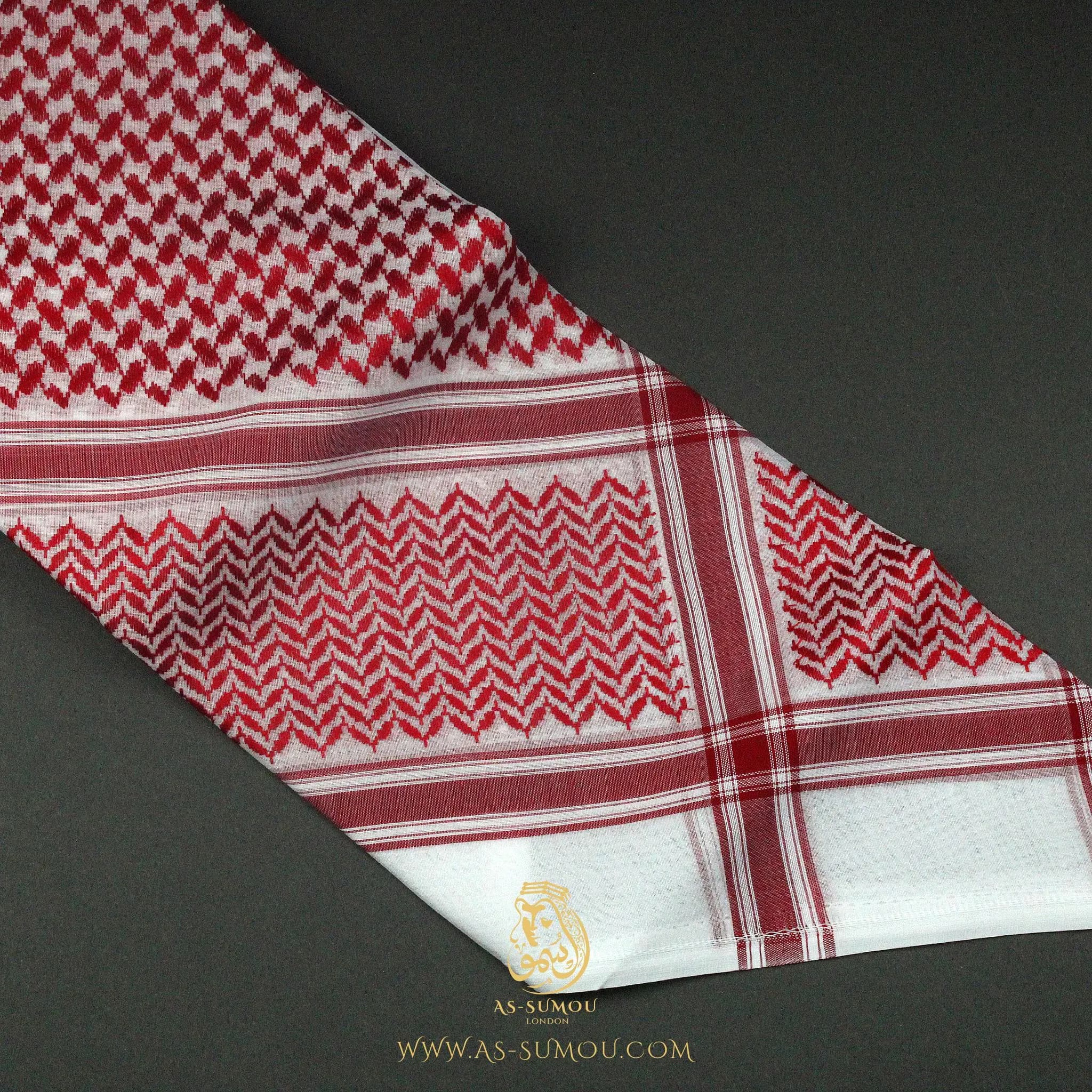 Very Rare Authentic Premium Dark Red and White Retro Style Saudi Shemagh Classic Scarf 100% Cotton Soft Keffiyeh Imamah Ghutra RS10 - image 3
