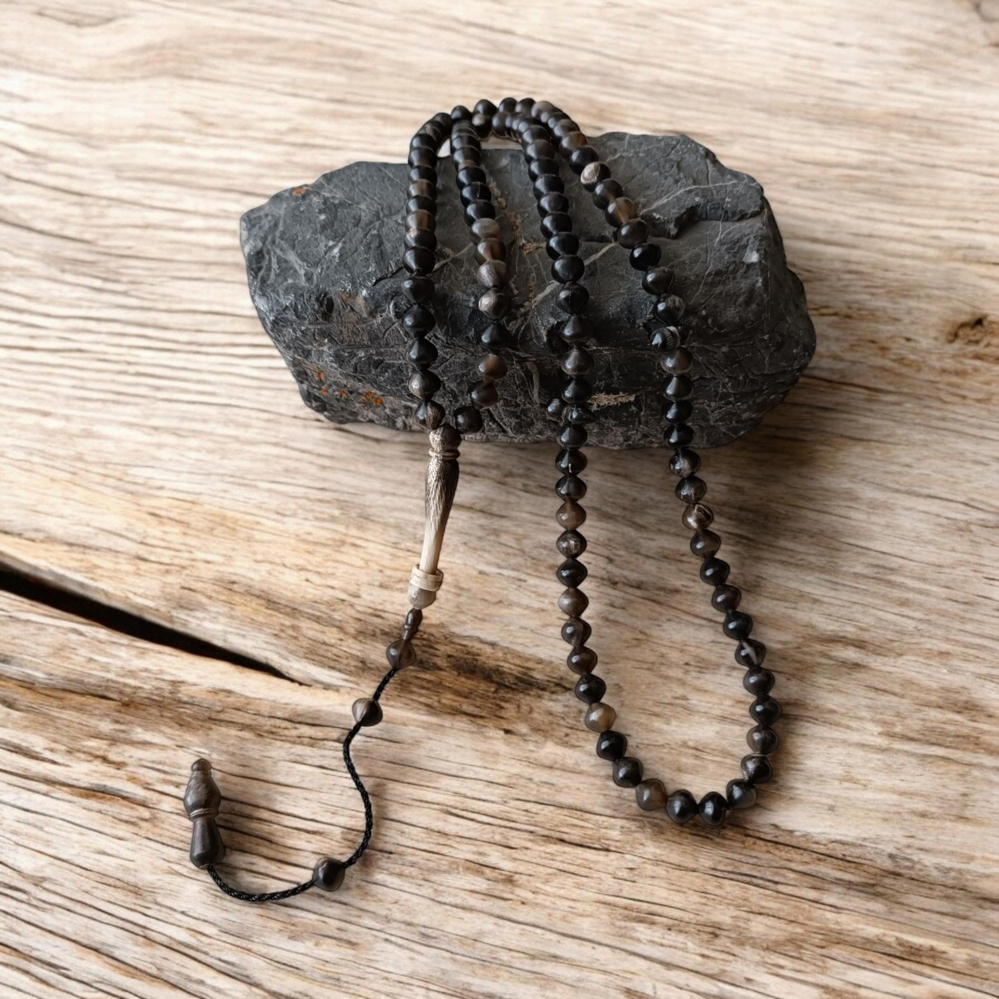 Buffalo Horn Tasbeeh, Tasbih Gift, Rosary Beads, Bone Prayer Beads, Muslim Dad Gift, Islamic Present, Sibha, Misbaha, Dhikr Beads, Chapelet - image 3