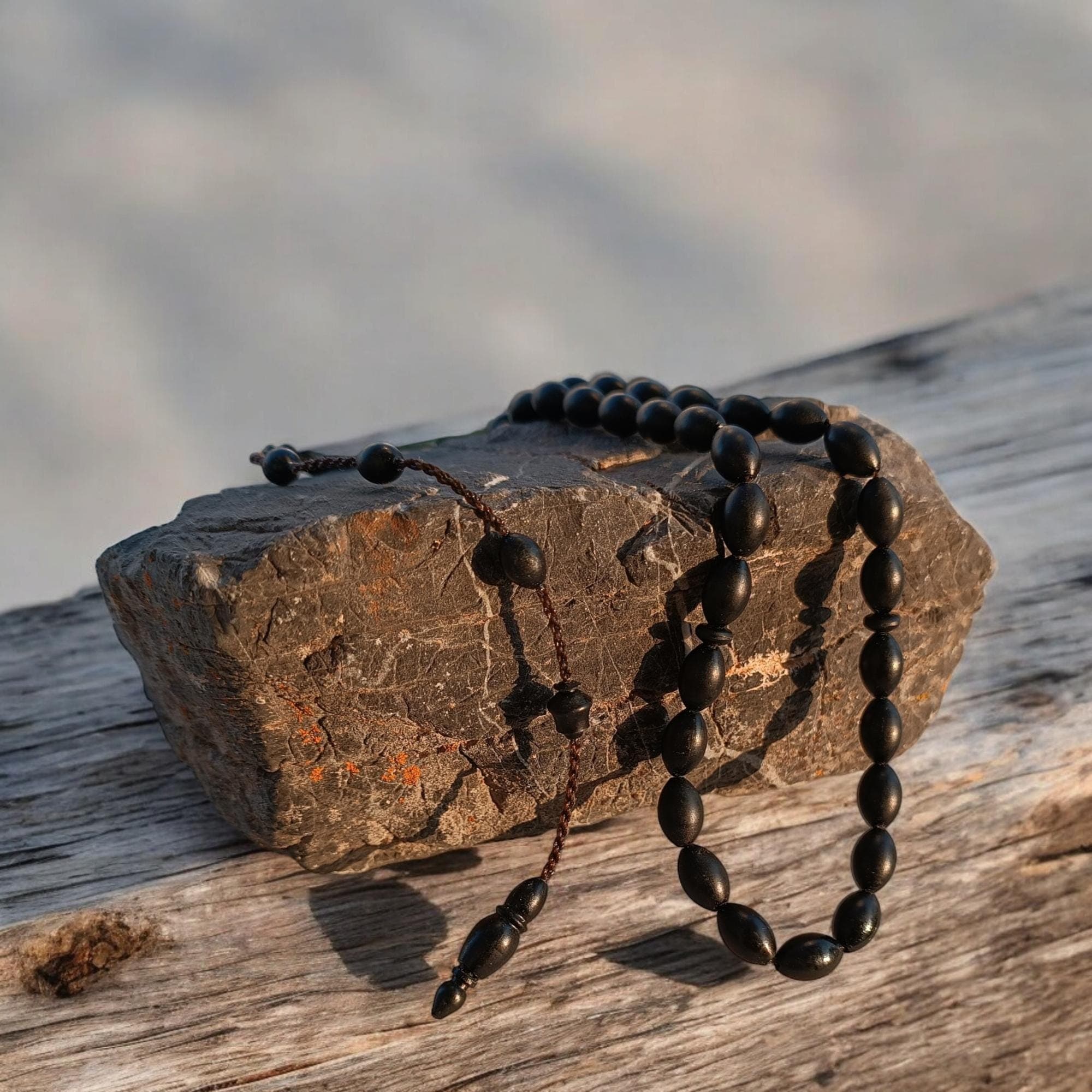 Black Prayer Beads, Fiber Tasbih, Tasbeeh Favor, Rosary Gift, Islamic Present, Tasbih 33, Sibha, Misbah, Muslim Gift, Eid Gift, Dhikr Beads - image 5