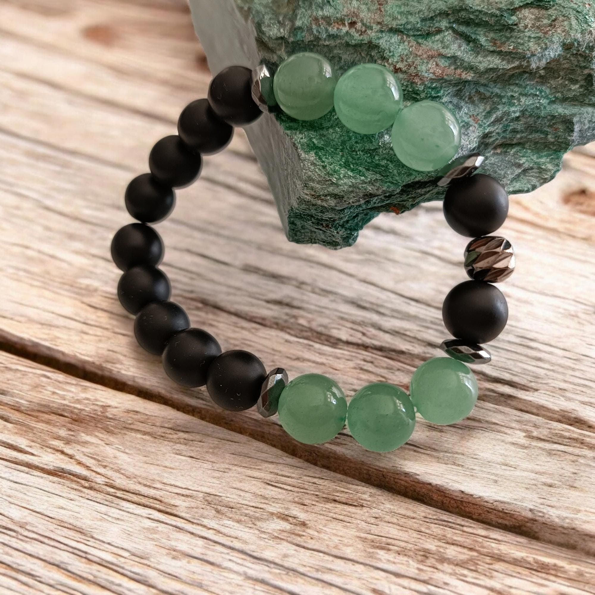 Genuine Aventurine Beaded Bracelet, 10mm Aventurine Bracelet, Bracelet for Men, Green Gemstone Bracelet, Green Avemturine Jewelry - image 5
