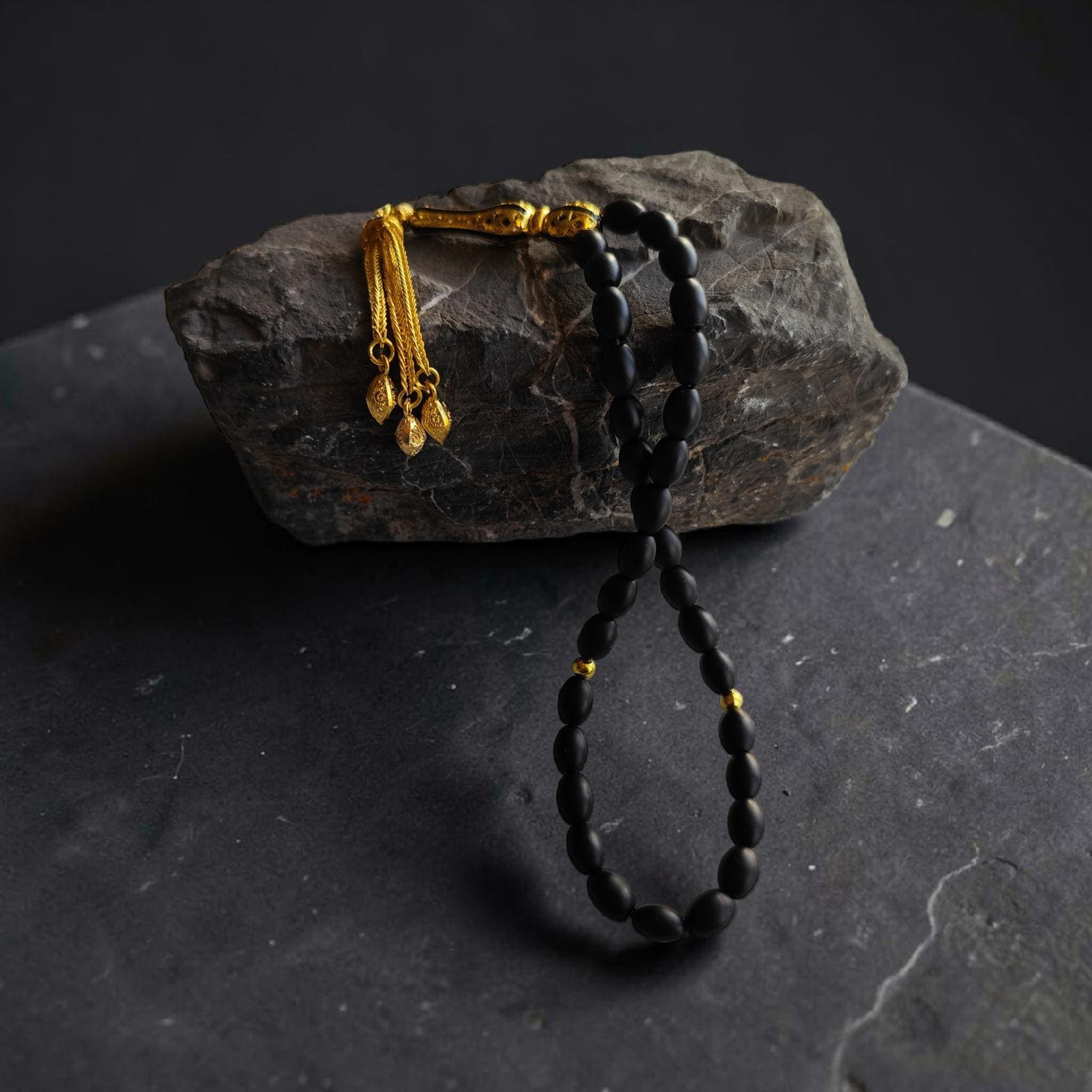 Onyx Tasbih, Black Prayer Beads, Rosary for Men, Tasbih 33, Subha, Misbah, Stress Beada, Muslim Rosary, Islamic Gift, Tasbeeh Favor - image 4