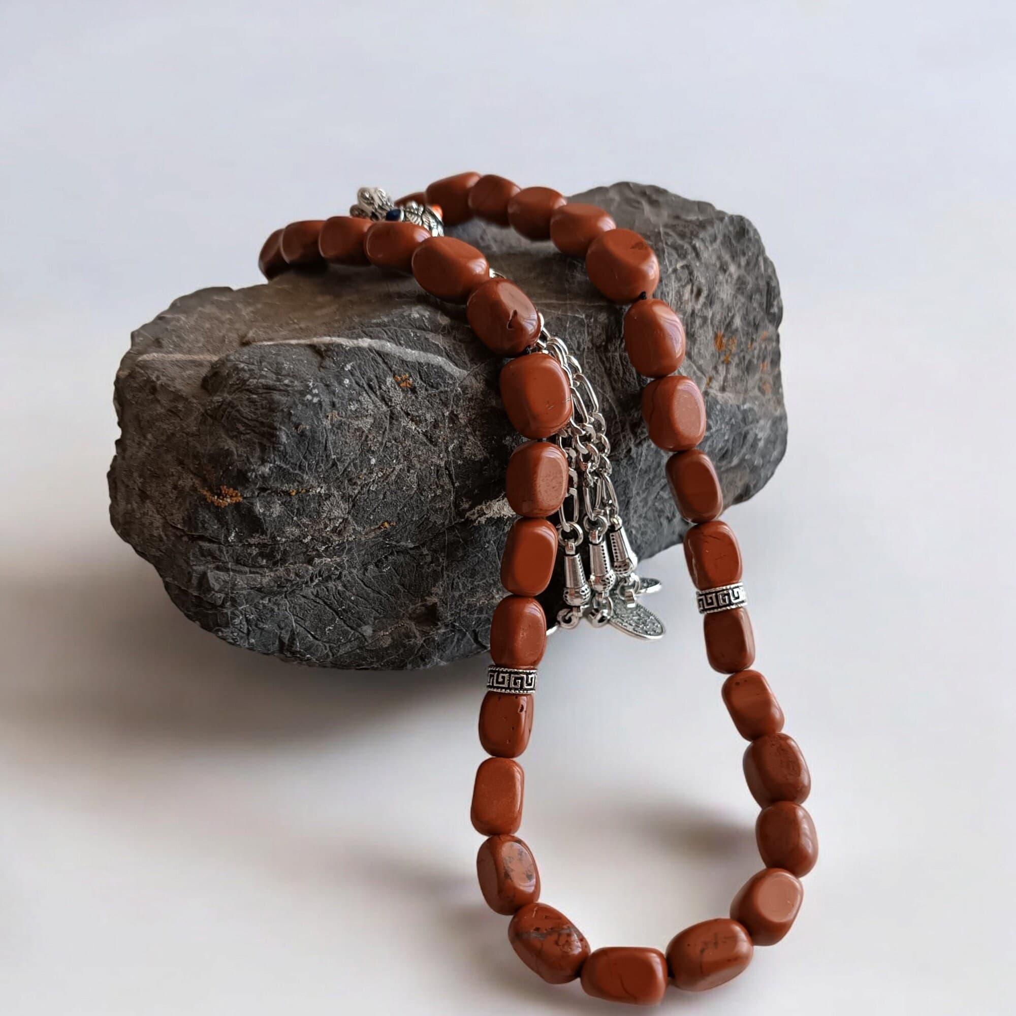 Red Prayer Beads, Gemstone Rosary, Tasbih 33, Sibha, Misbaha, Jasper Tasbih, Tasbeeh Gift, Stress Beads, Muslim Gift, Personalized Tasbeeh - image 5
