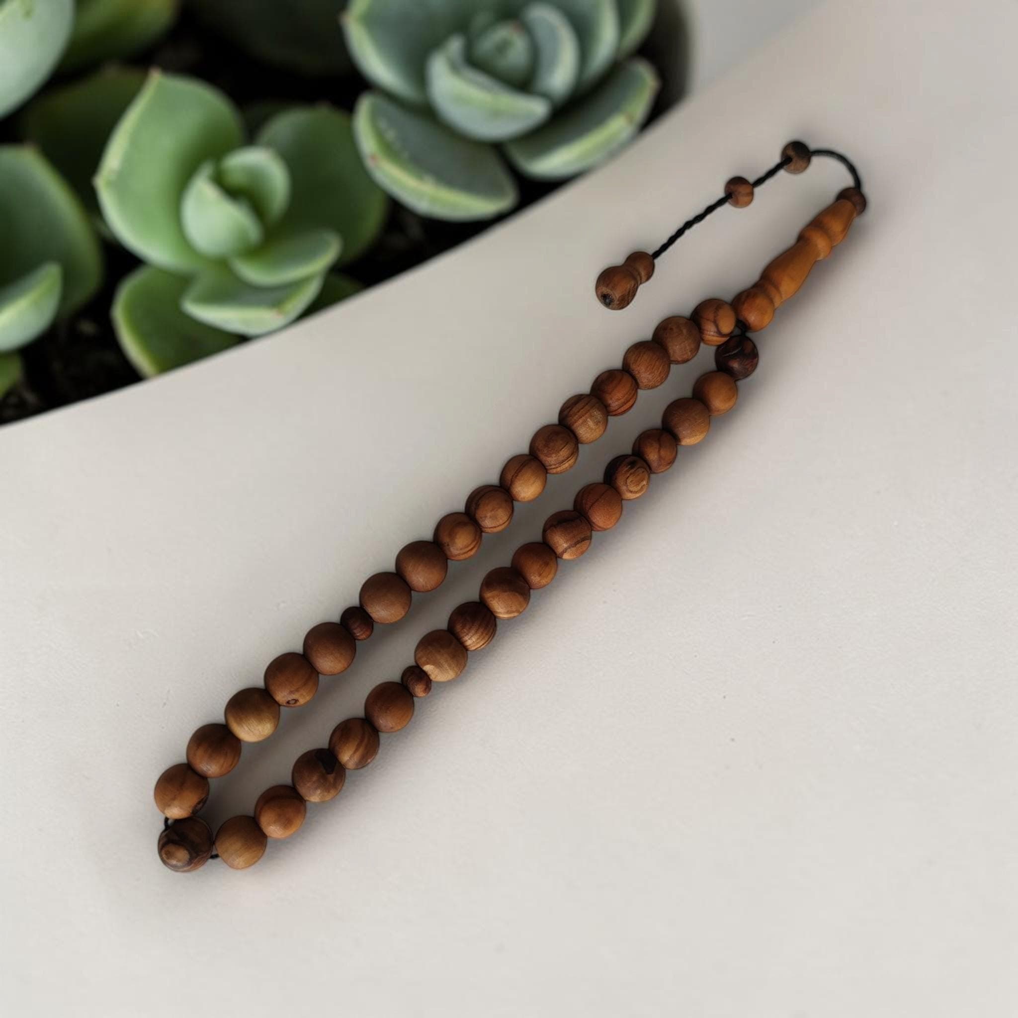 Olive Wood Prayer Beads, Tasbih 33 for Men, Masbaha Present, Olive Rosary Beads, Tree Beaded Tasbeeh, Wooden Muslim Gift, Olive Tree Sabha - image 5