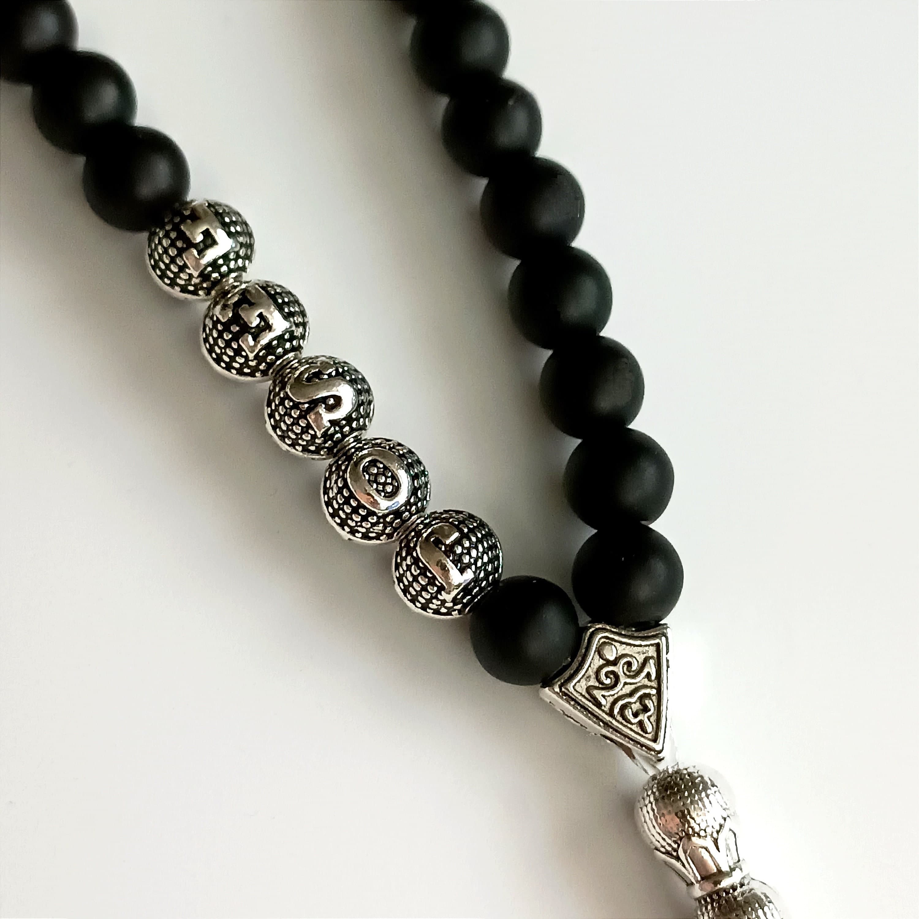 Custom Name Rosary, Personalized Tasbih, Matte Black Onyx Prayer Beads, Misbaha, Sibha, Tasbeeh Gift, Eid Gift, Custom Rosary, Islamic Gift - image 3