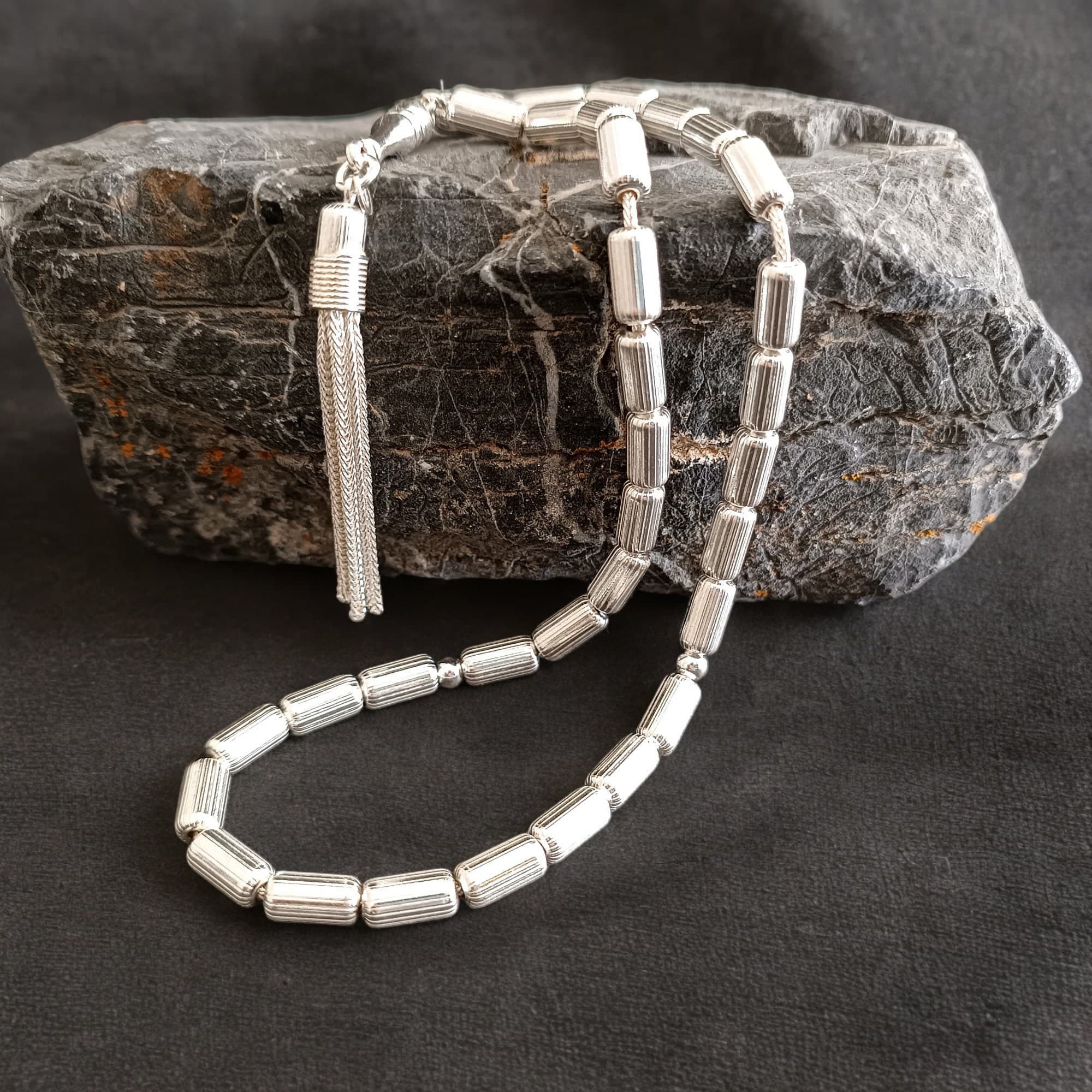 Sterling Silver Rosary, Silver Tasbih, Muslim Prayer Beads, Tasbih 33, Islamic Rosary, Silver Tasbeeh, Masbaha, Sabha, 925 Silver Rosary - image 5