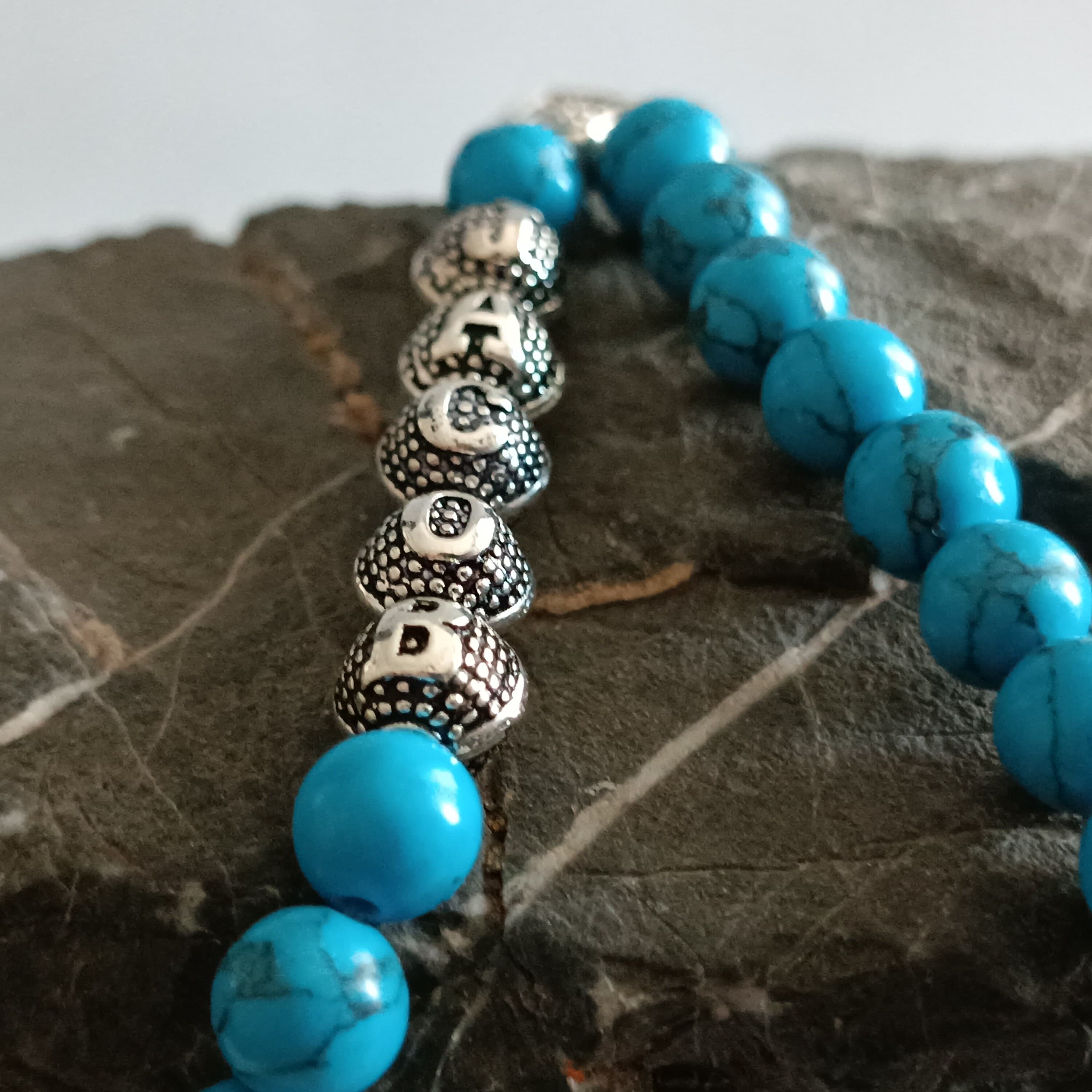 Personalizable Feroza Tasbih, Letter Beaded Rosary, Custom Tasbih, Muslim Prayer Beads, Customizable Masbaha, Sibha, Gemstone Tasbeeh - image 5