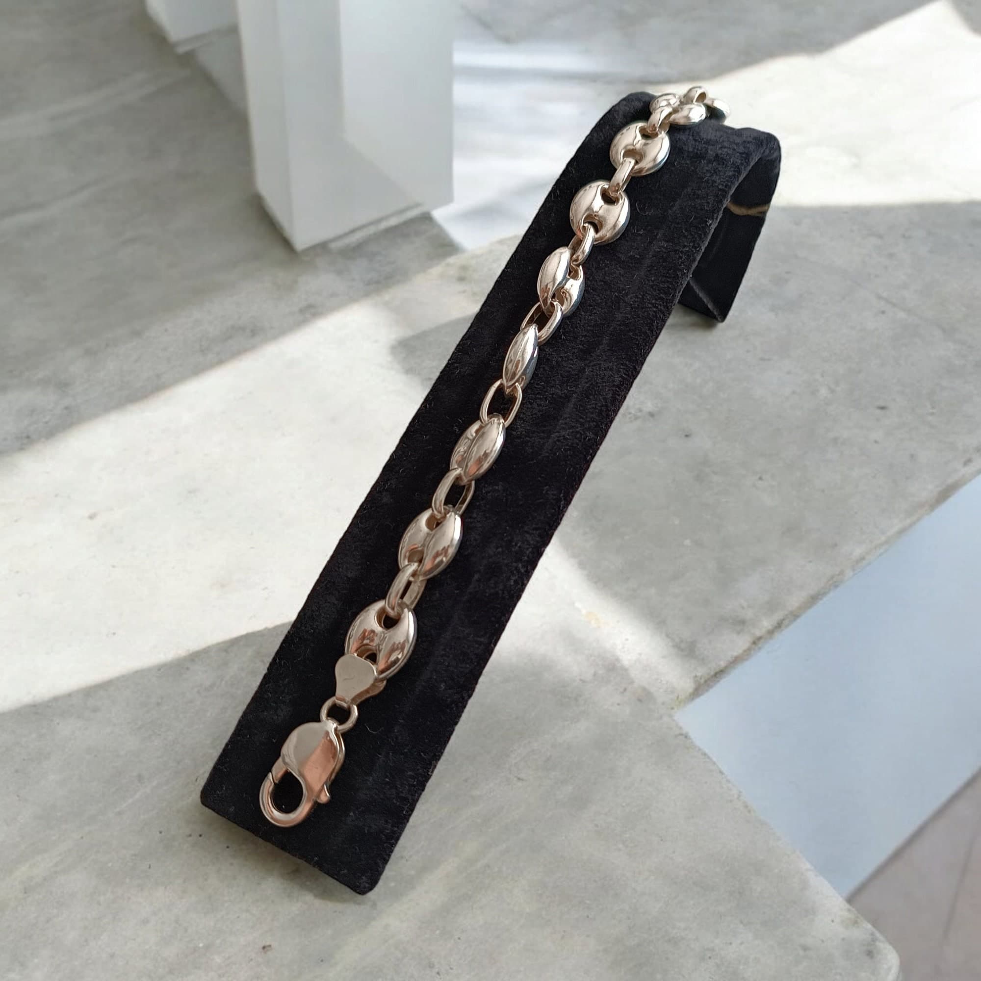 925K Sterling Silver Chain Bracelet, Chunky Chain Bracelet, Silver Chain Bangle, Silver Chain Wrist Jewelry, Silver Chunky Bracelet - image 4