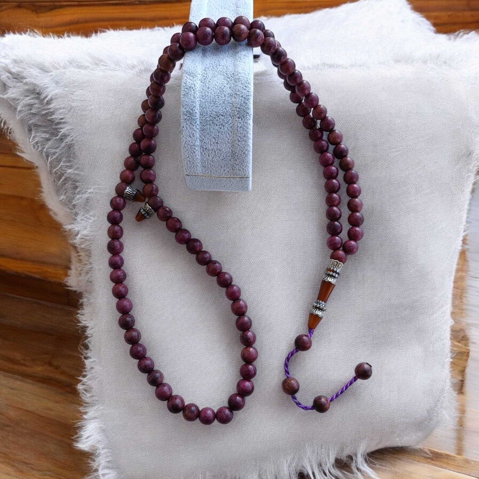 Islamic Rosary, Tasbih 99, Tree Prayer Beads, Rosewood Misbah, Rare Wood Tasbeeh, Handmade Subha, Gift for Muslim, Aromatic Wood Beads - image 3