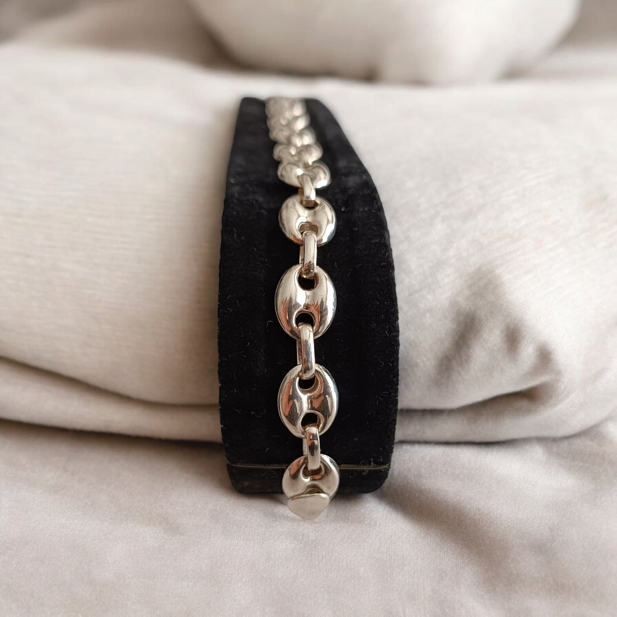 925K Sterling Silver Chain Bracelet, Chunky Chain Bracelet, Silver Chain Bangle, Silver Chain Wrist Jewelry, Silver Chunky Bracelet - image 5