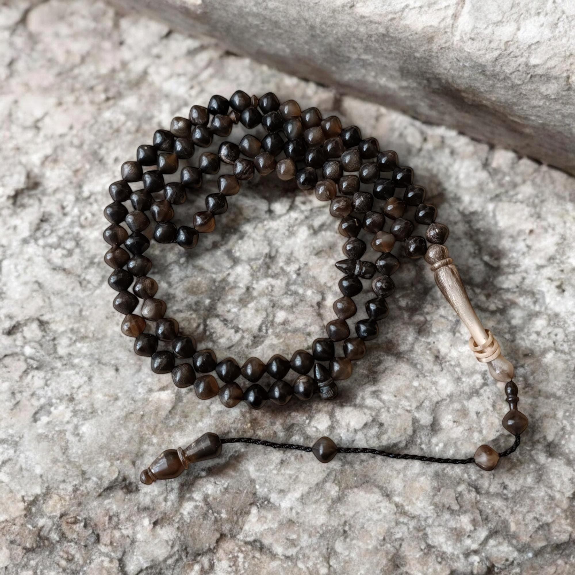 Buffalo Horn Tasbeeh, Tasbih Gift, Rosary Beads, Bone Prayer Beads, Muslim Dad Gift, Islamic Present, Sibha, Misbaha, Dhikr Beads, Chapelet