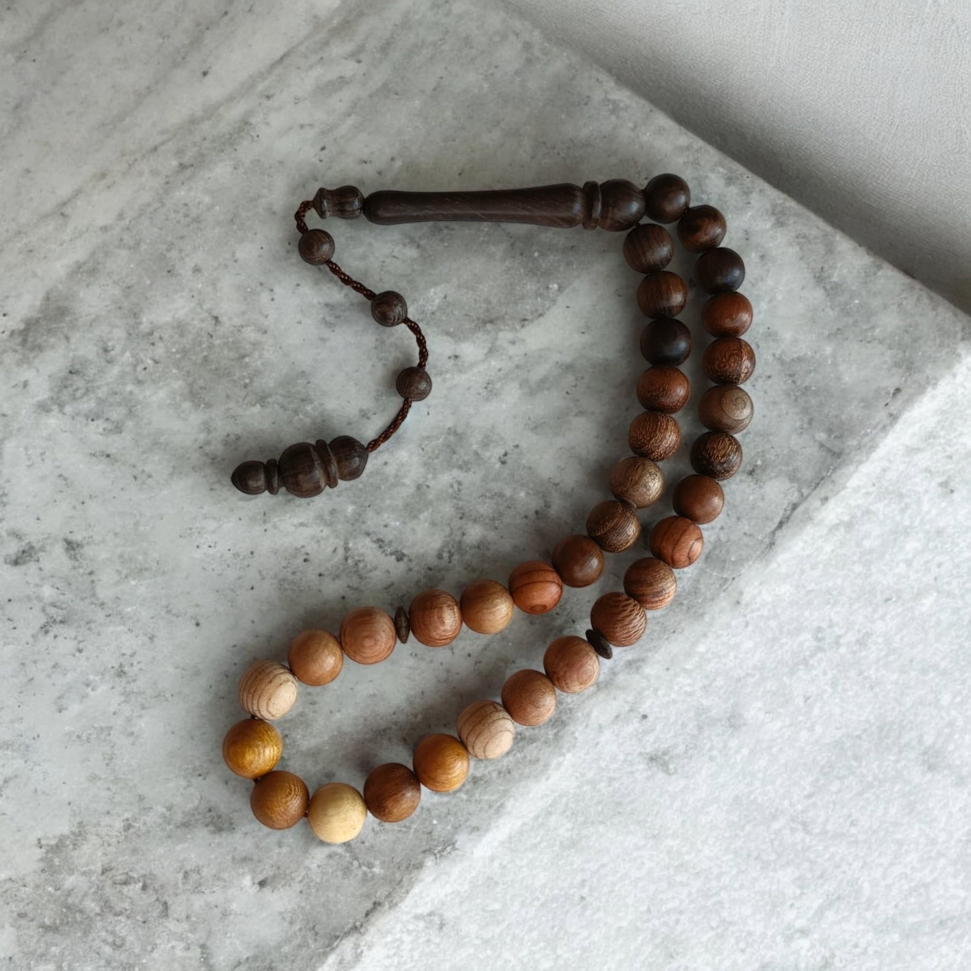 17 Types Wood Tasbih, Different Trees Prayer Beads, Tasbih 33, Islamic Rosary, Wooden Masbaha, Tree Beads Subha, 10mm Tasbeeh, Muslim Gift - image 3