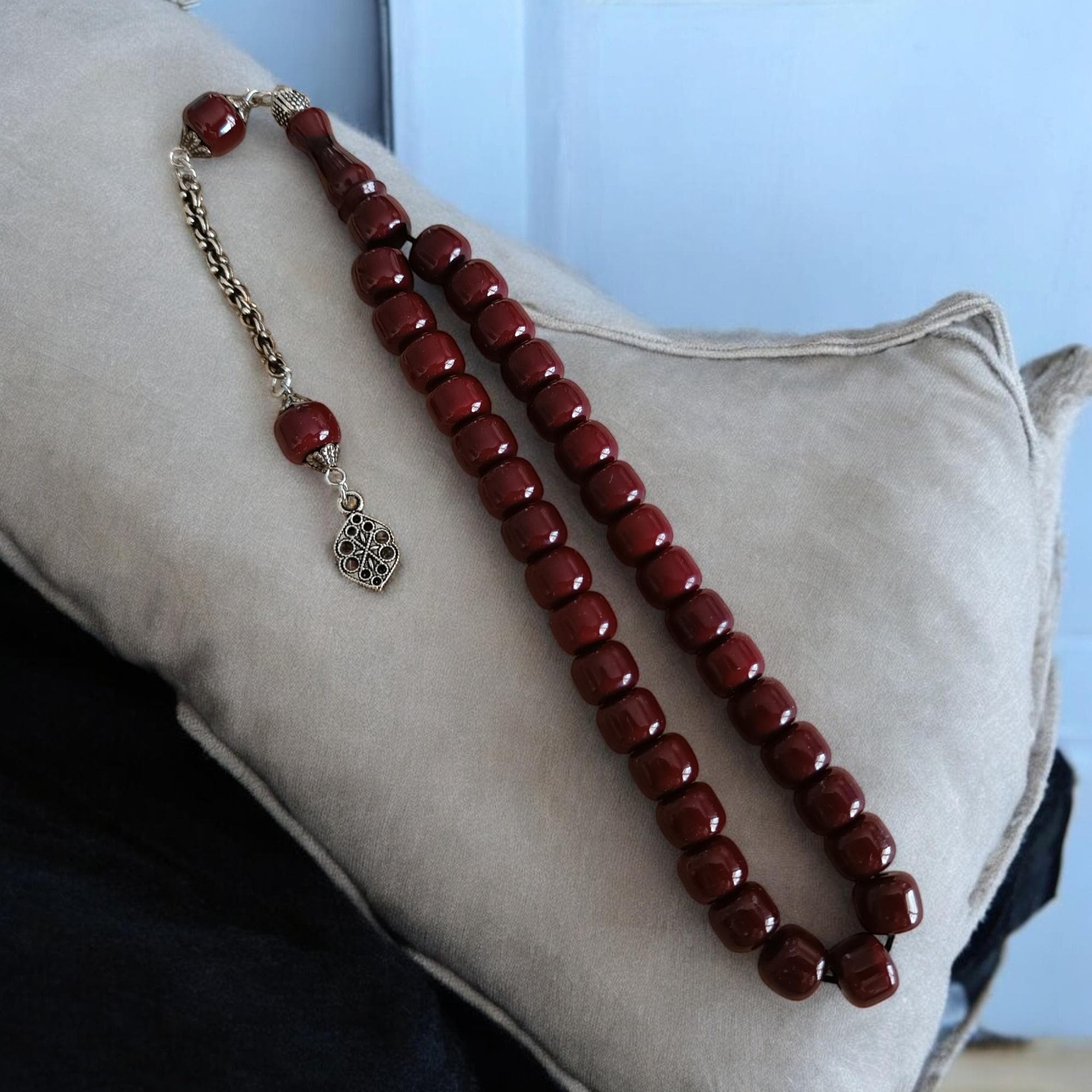 Brown Bakelite Prayer Beads, Tasbih Counter, Muslim Rosary, Misbaha, 33 Beads Subha, Tasbeeh Favor, Stress Beads, Ramadan Gift, Islamic Gift - image 3