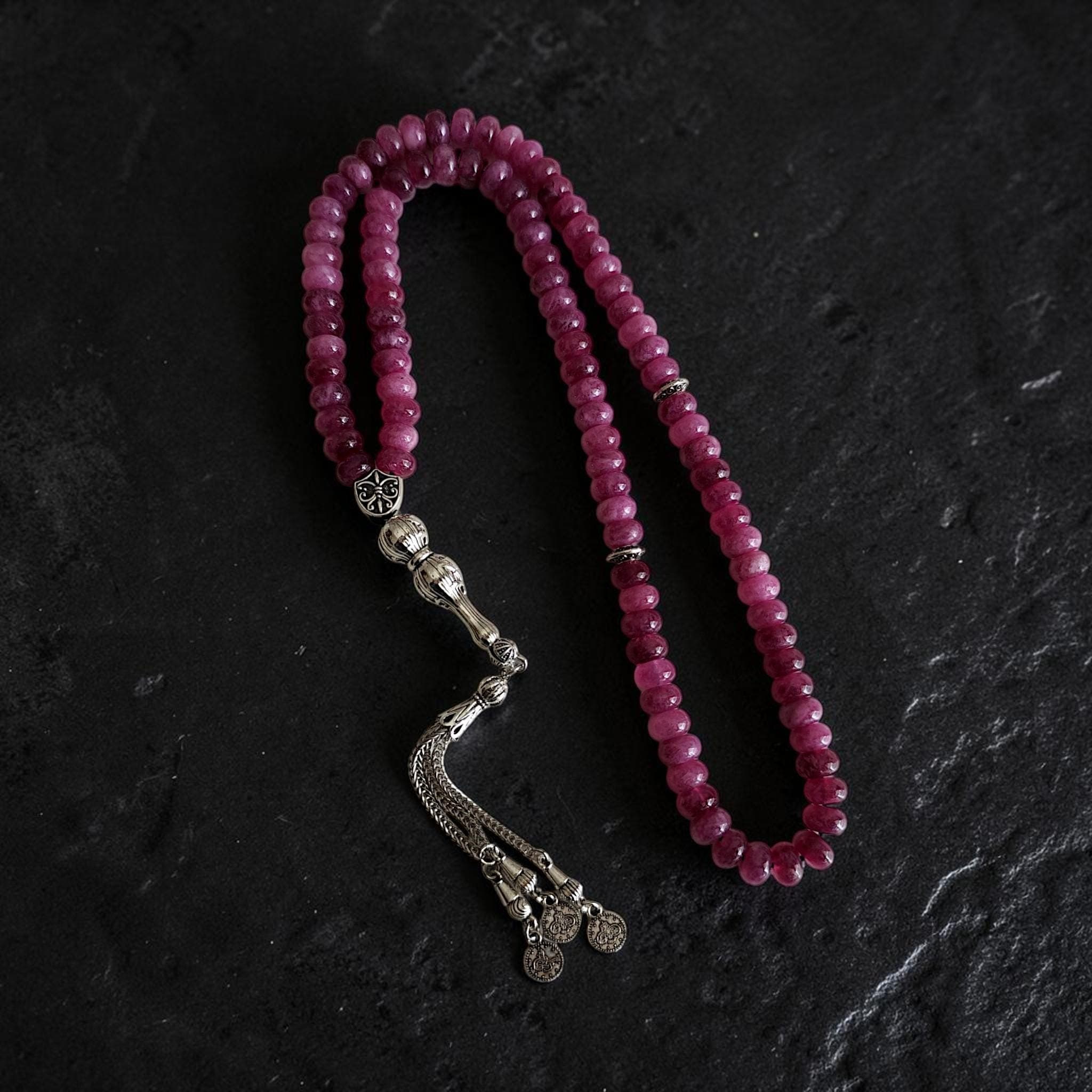 Squeeze Ruby Tasbih, Pink Gemstone Rosary, Red Prayer Beads,Tasbih 99, Islamic Rosary, Muslim Prayer Beads, Eid Gif Idea Subha, Ruby Masbaha - image 5