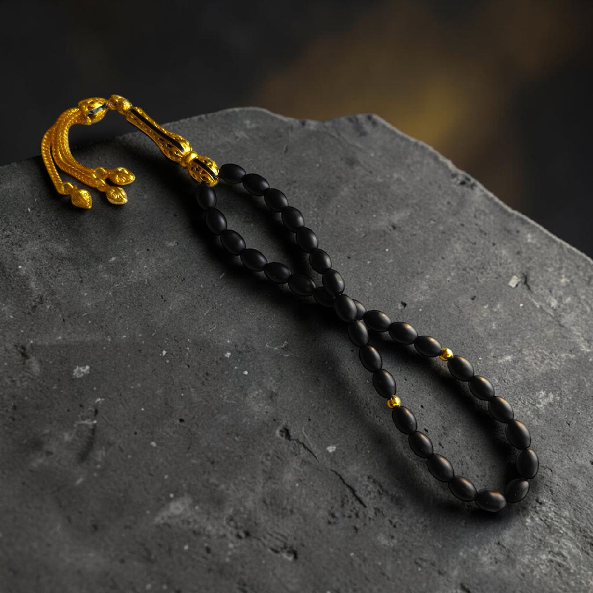 Onyx Tasbih, Black Prayer Beads, Rosary for Men, Tasbih 33, Subha, Misbah, Stress Beada, Muslim Rosary, Islamic Gift, Tasbeeh Favor - image 3