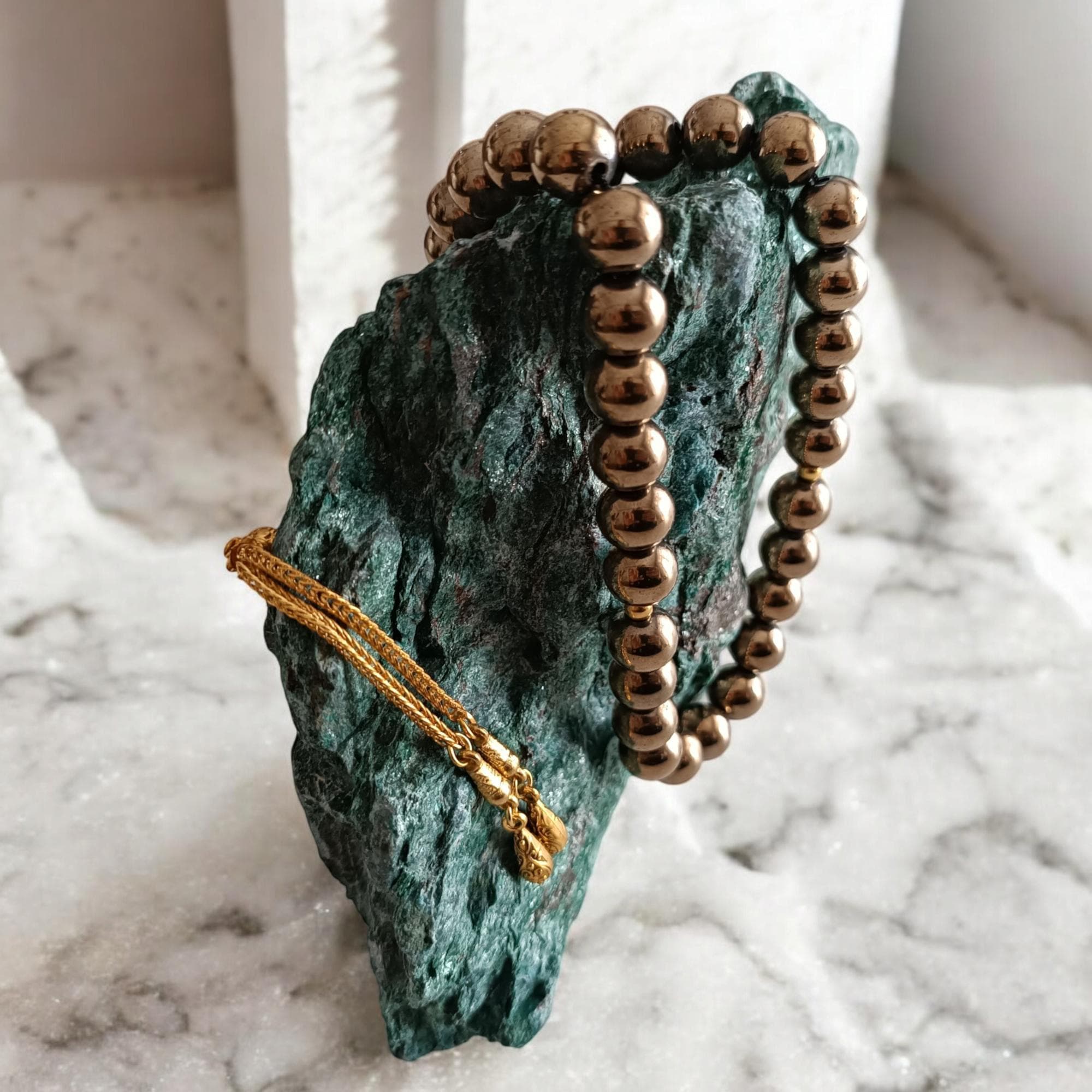 Rose Gold Tasbih, Hematite Rosary, Gemstone Tasbeeh, Tasbih 33, 10mm Prayer Beads, Hematite Masbaha, Gemstone Subha, Tasbih Gift - image 5