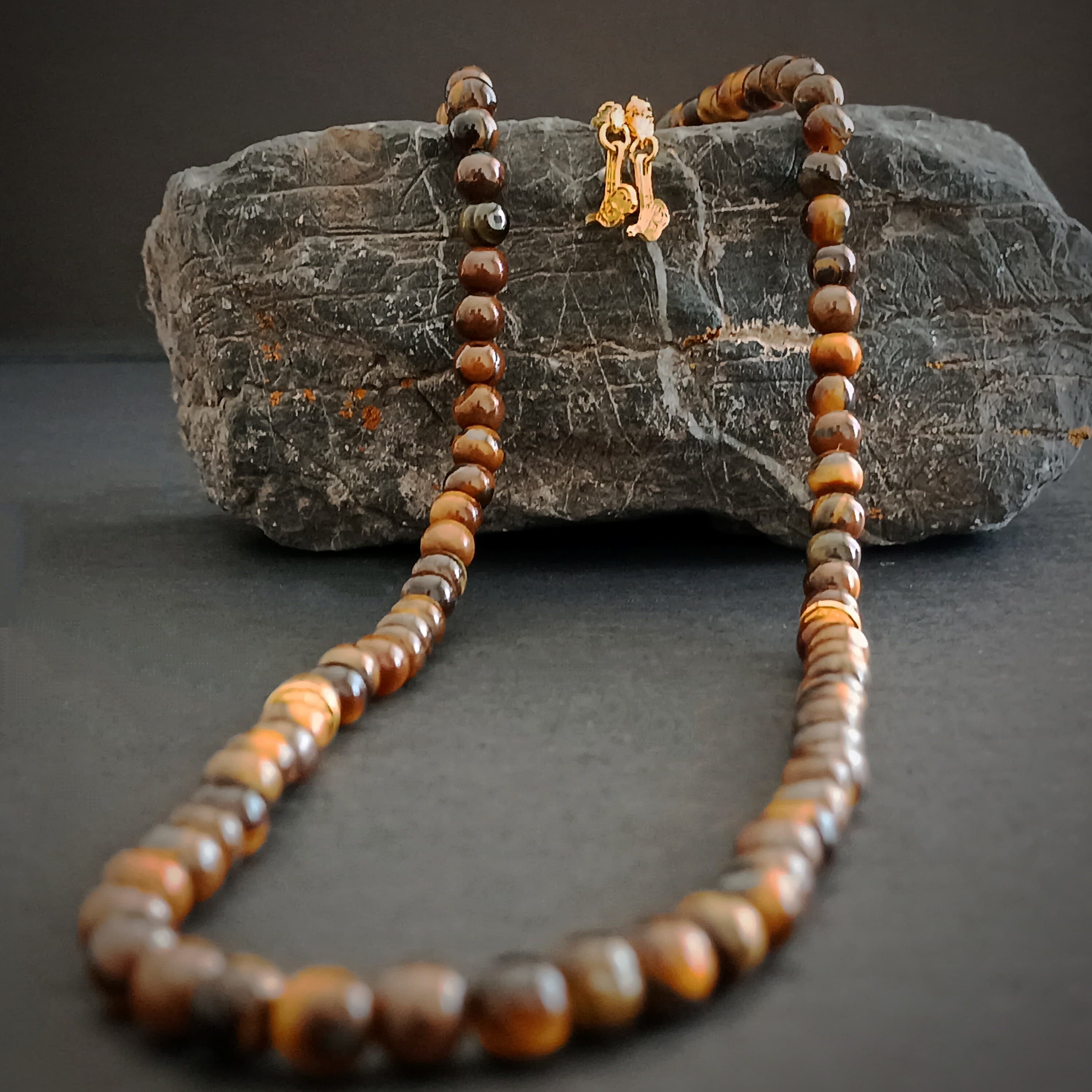 Small Beaded Misbaha, Tiger Eye Tasbih, Gemstone Muslim Gift, Tasbih 99, Islamic Prayer Beads, Tasbeeh Favor, Worry Beads, Sibha, Dhikr, 6mm - image 5