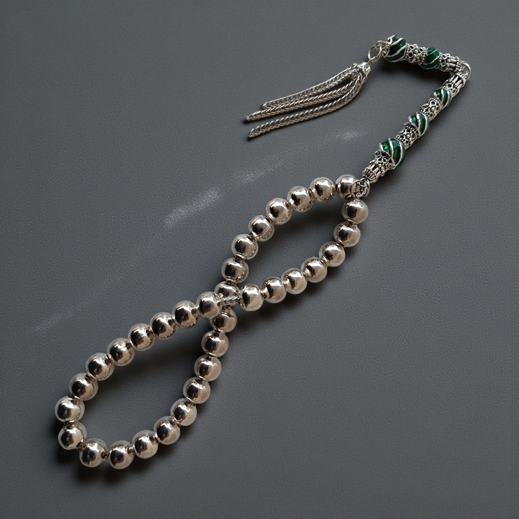 Steinless Metal Tasbeeh 33, Pocket Size Tasbih, Pray for Beads 8MM - image 3