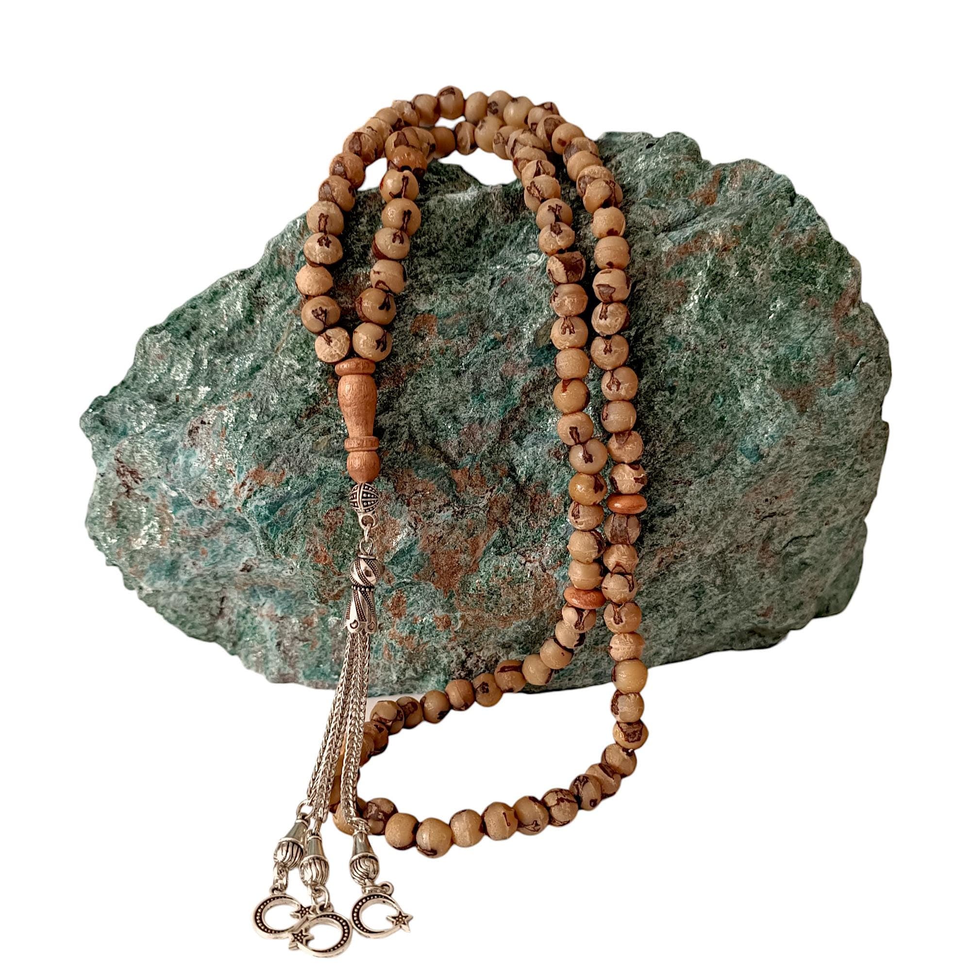 Date Seed Misbaha, Natural Rosary, Islamic Prayer Beads, Gift for Muslim, Tasbih 99 Beads, Worry Beads, Handcrafted Subha, Muslim Chapelet - image 4