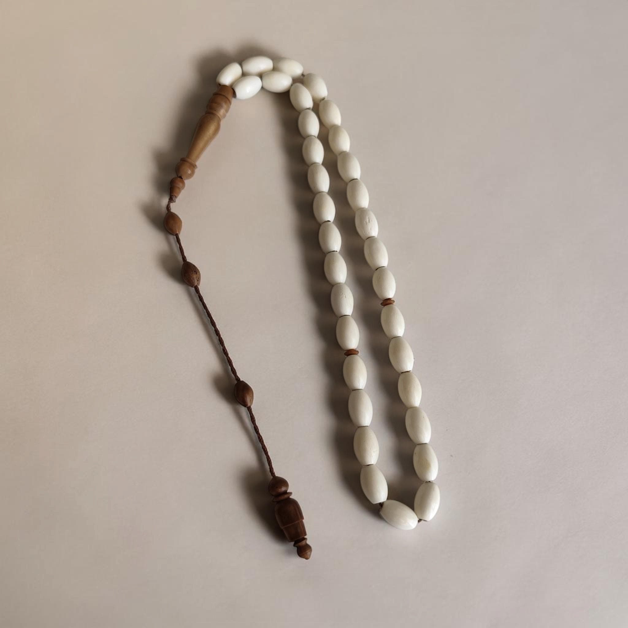 Tasbih 33 Beads, White Prayer Beads, Camel Bone Rosary, Misbah, Sibha, Muslim Chapelet, Islamic Gift, Stress Beads, Handmade Pray Beads - image 5
