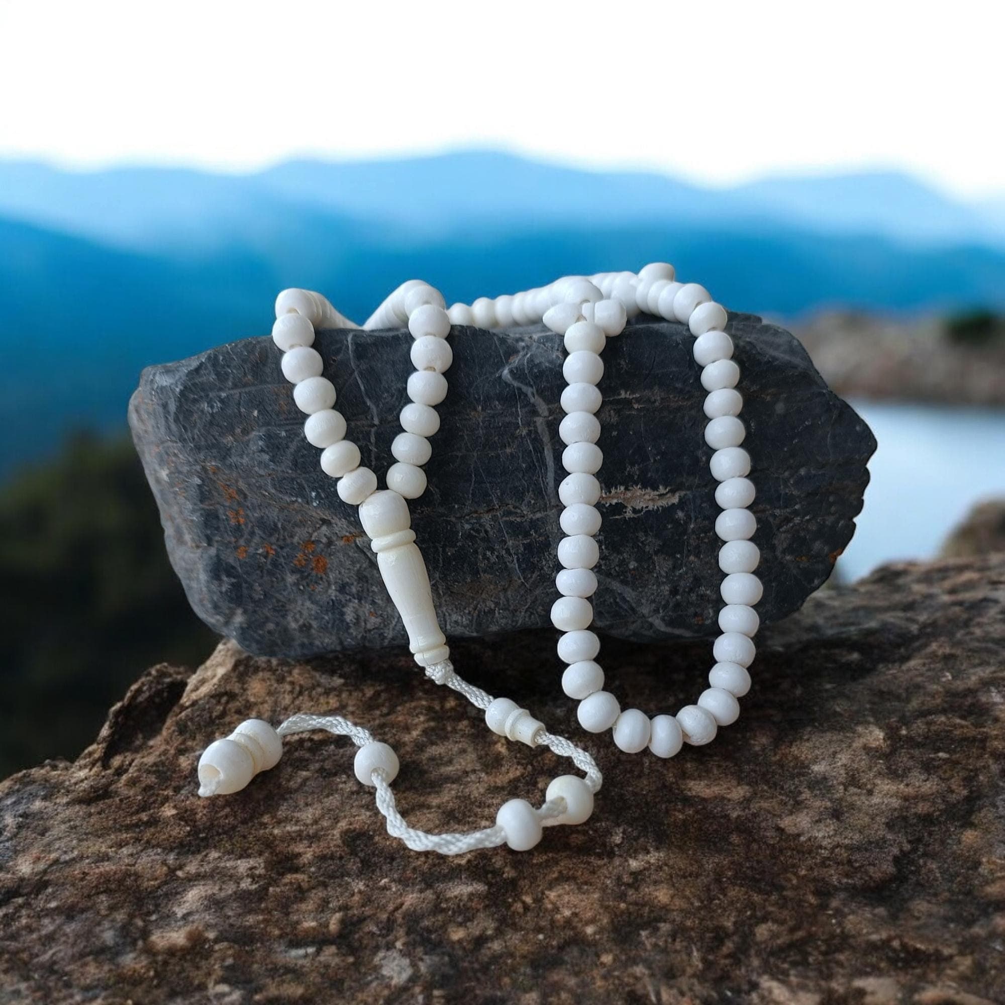 Camel Bone Tasbih, White Prayer Beads, Tasbeeh Gift, Tasbih 99, Rosary Beads, Muslim Gift, Subha, Bone Misbaha, Islamic Rosary Beads, - image 5