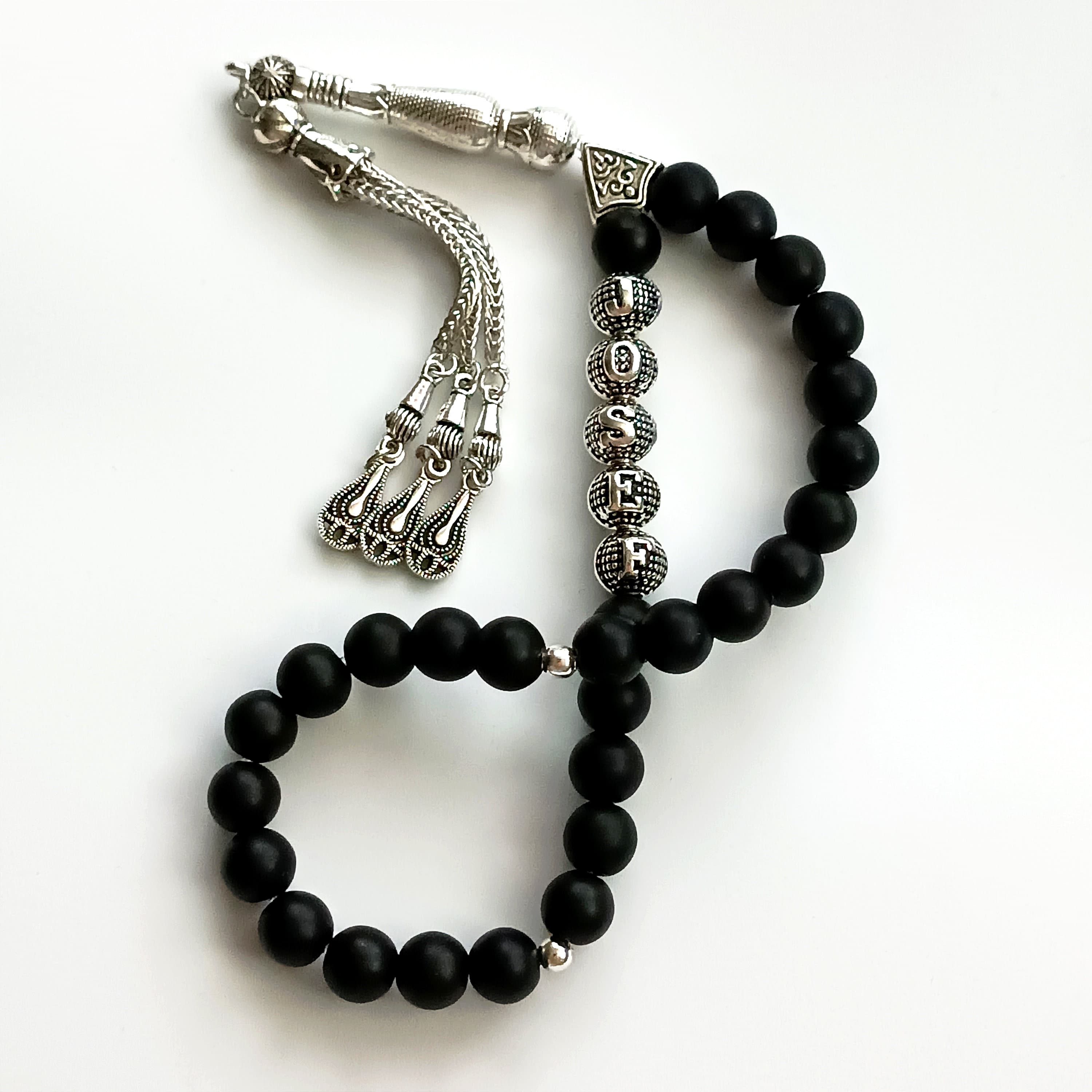 Custom Name Rosary, Personalized Tasbih, Matte Black Onyx Prayer Beads, Misbaha, Sibha, Tasbeeh Gift, Eid Gift, Custom Rosary, Islamic Gift - image 4