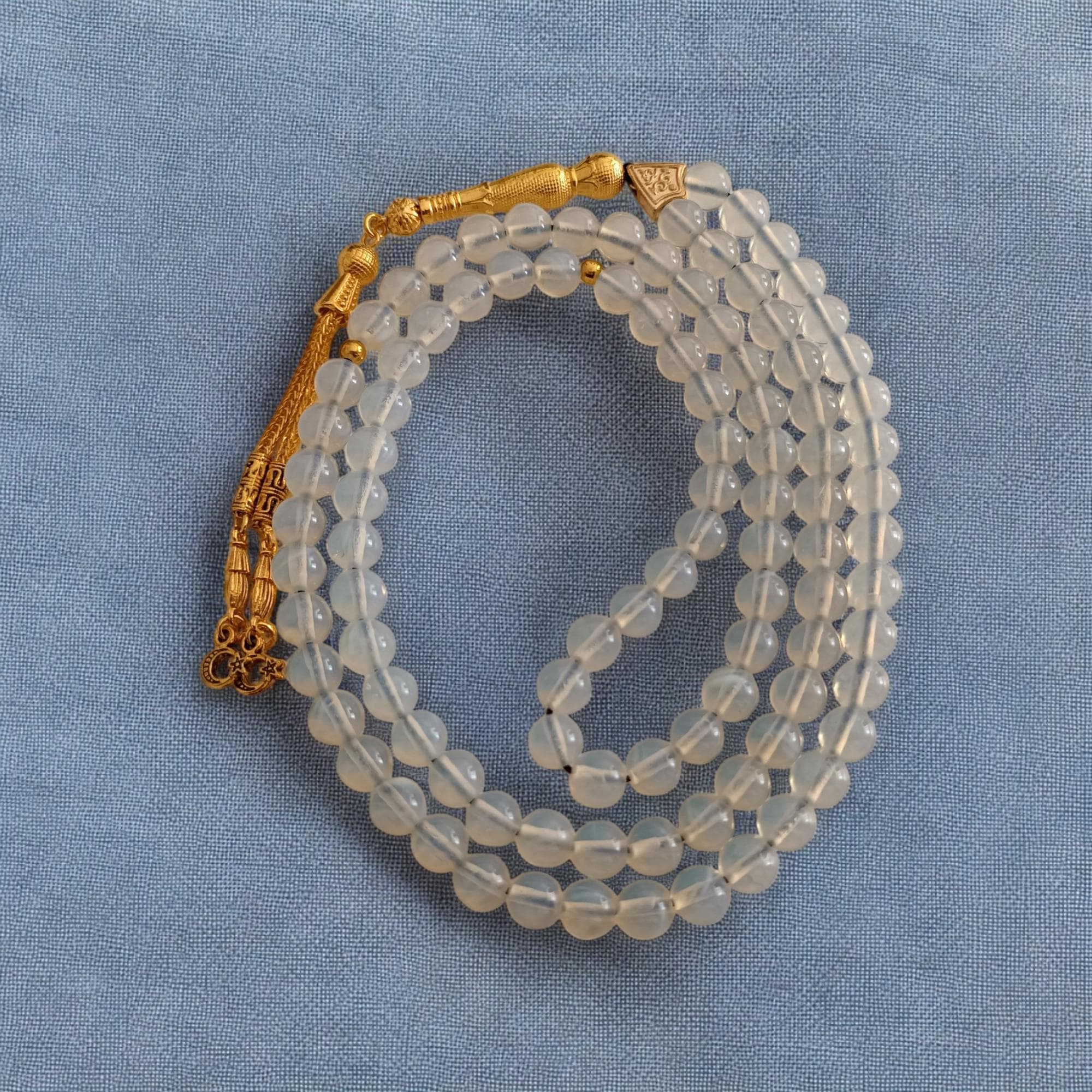 Opalite Rosary, Tasbih 99, Muslim Rosary Beads, Islamic Prayer Beads, Blue Tasbih, Opal Rosary, Tasbeeh Gift, Misbaha, Subha, Tasbih Favor - image 4