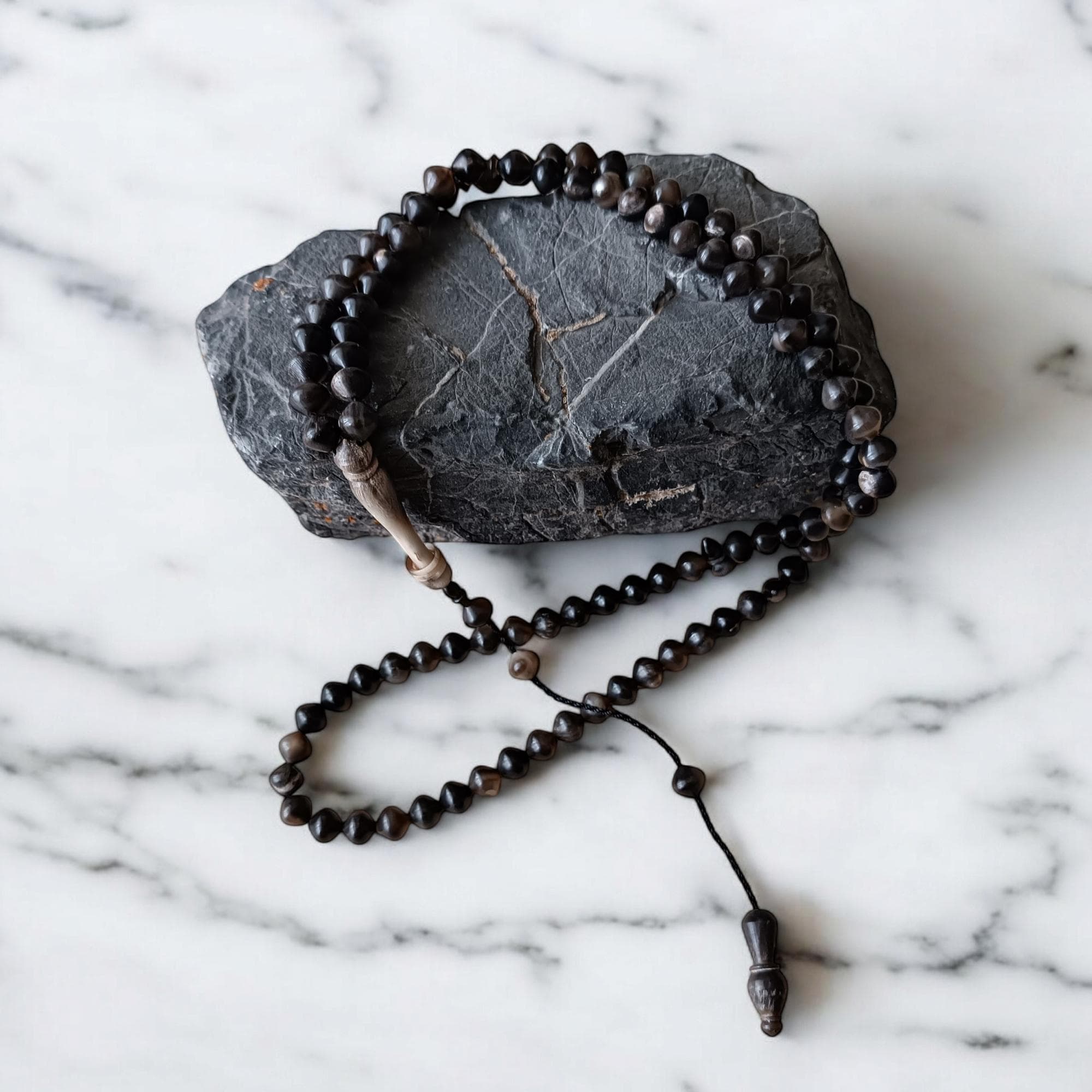 Buffalo Horn Tasbeeh, Tasbih Gift, Rosary Beads, Bone Prayer Beads, Muslim Dad Gift, Islamic Present, Sibha, Misbaha, Dhikr Beads, Chapelet - image 4