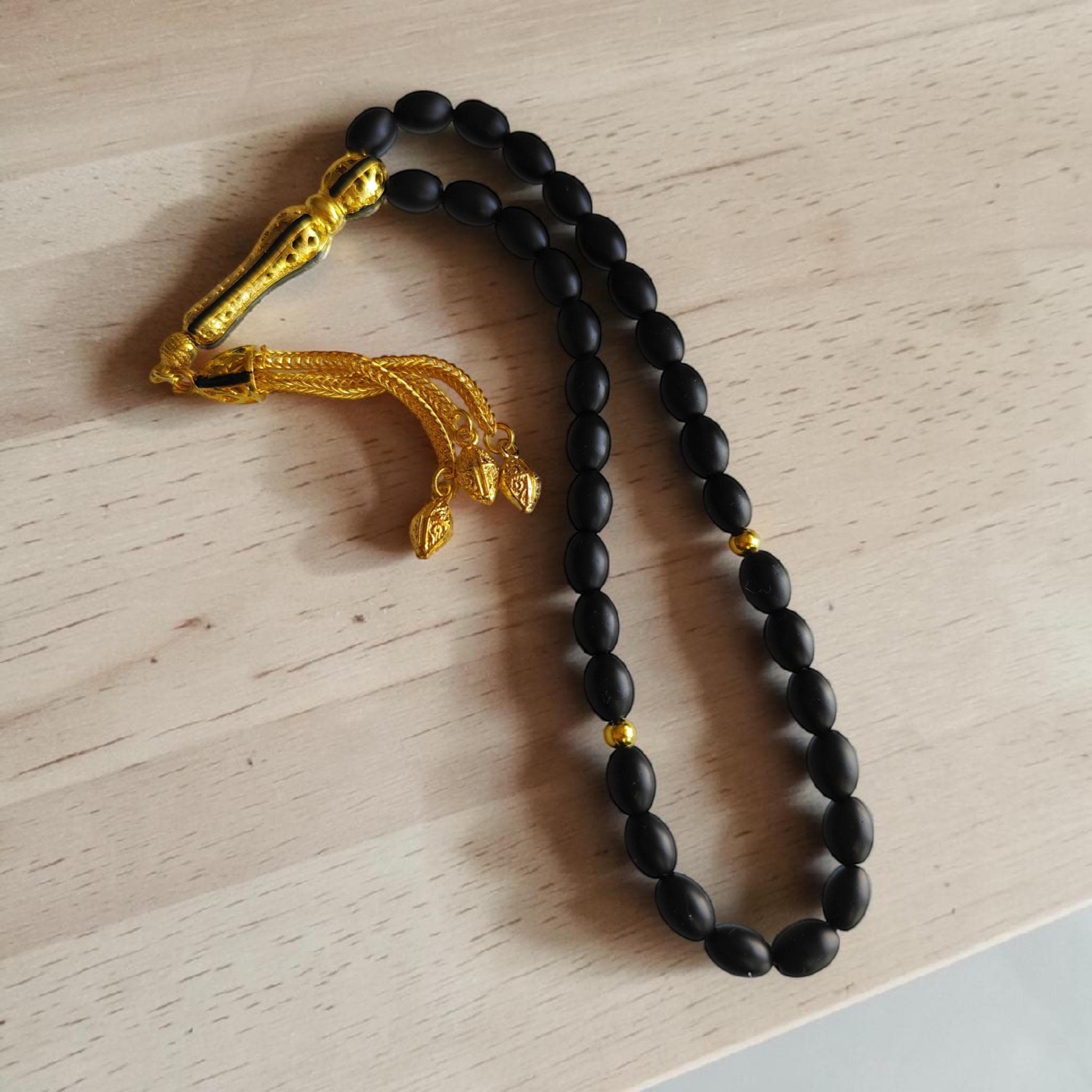 Onyx Tasbih, Black Prayer Beads, Rosary for Men, Tasbih 33, Subha, Misbah, Stress Beada, Muslim Rosary, Islamic Gift, Tasbeeh Favor - image 5