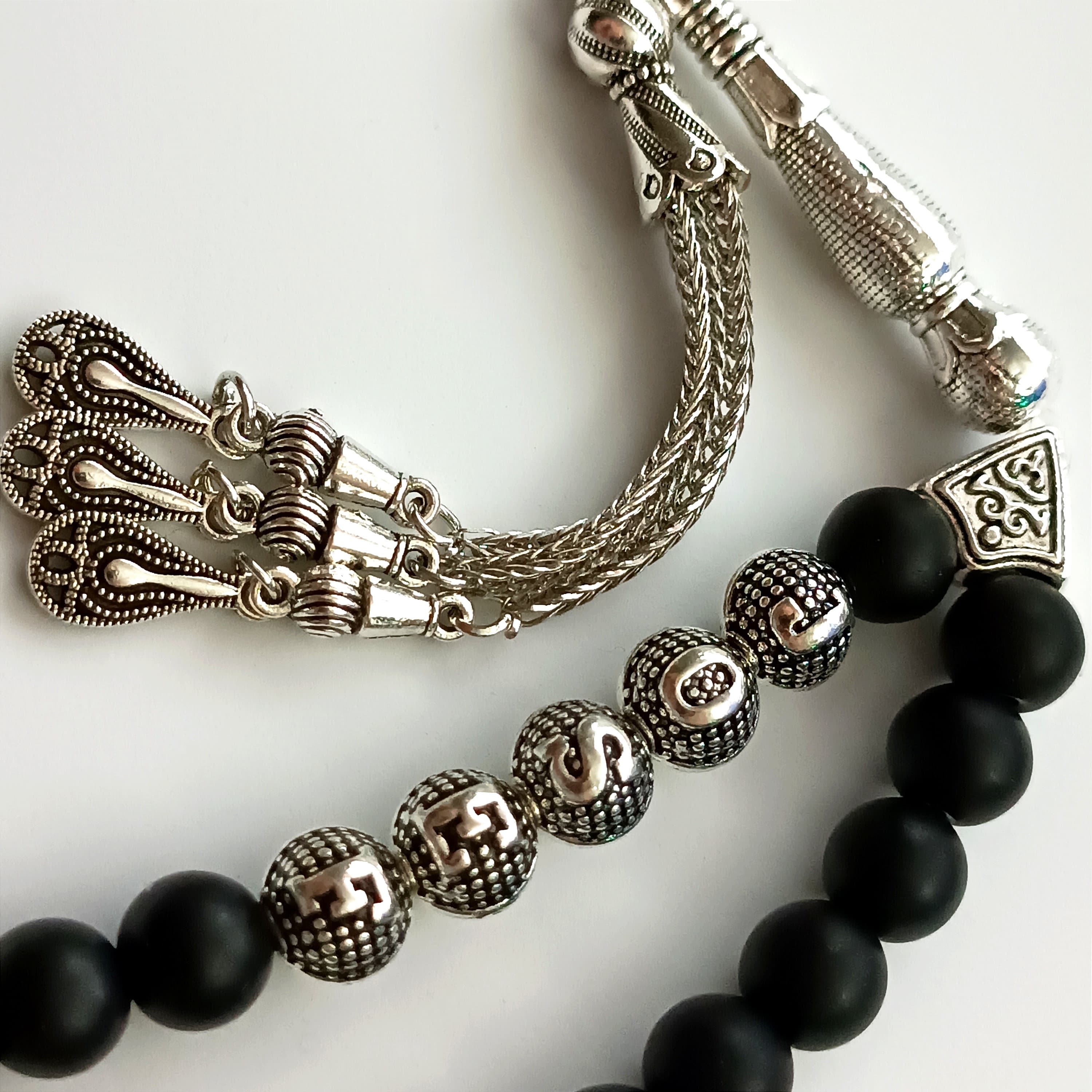 Custom Name Rosary, Personalized Tasbih, Matte Black Onyx Prayer Beads, Misbaha, Sibha, Tasbeeh Gift, Eid Gift, Custom Rosary, Islamic Gift