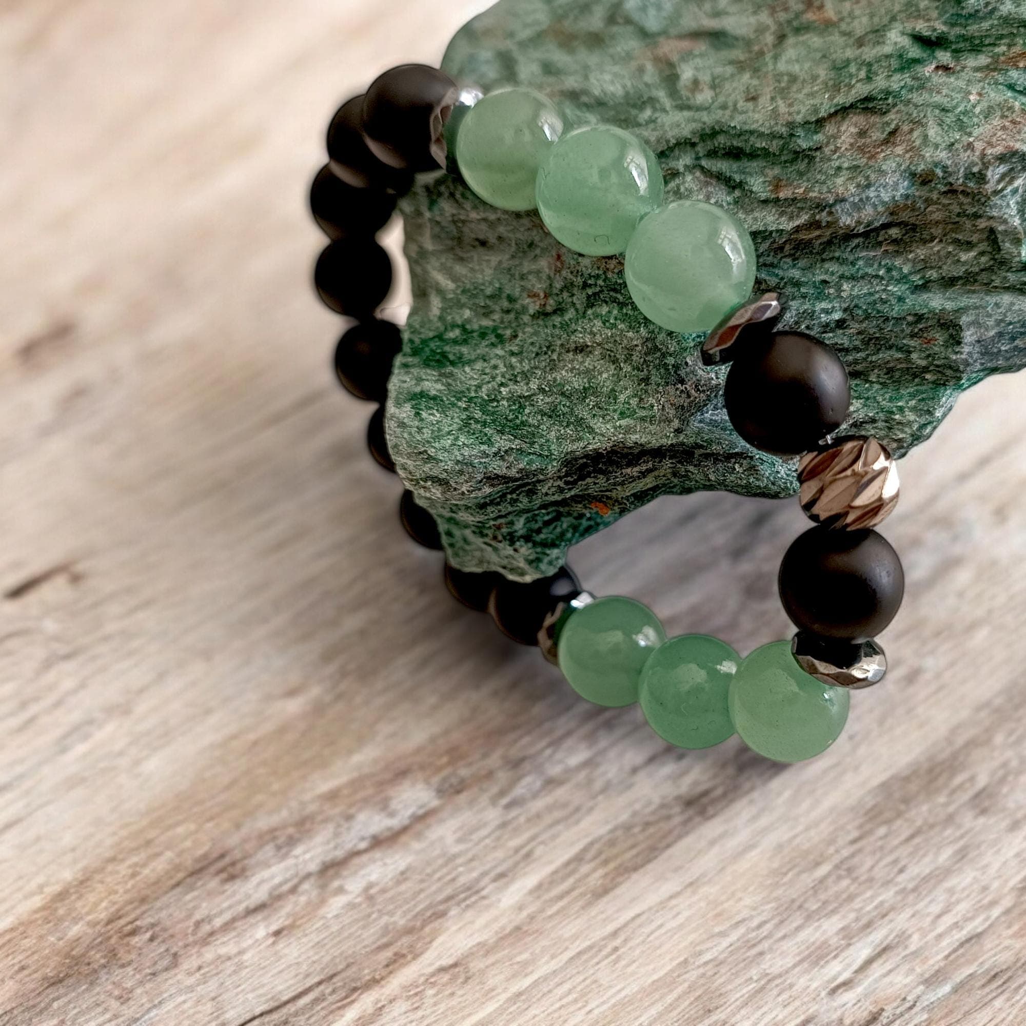 Genuine Aventurine Beaded Bracelet, 10mm Aventurine Bracelet, Bracelet for Men, Green Gemstone Bracelet, Green Avemturine Jewelry - image 3