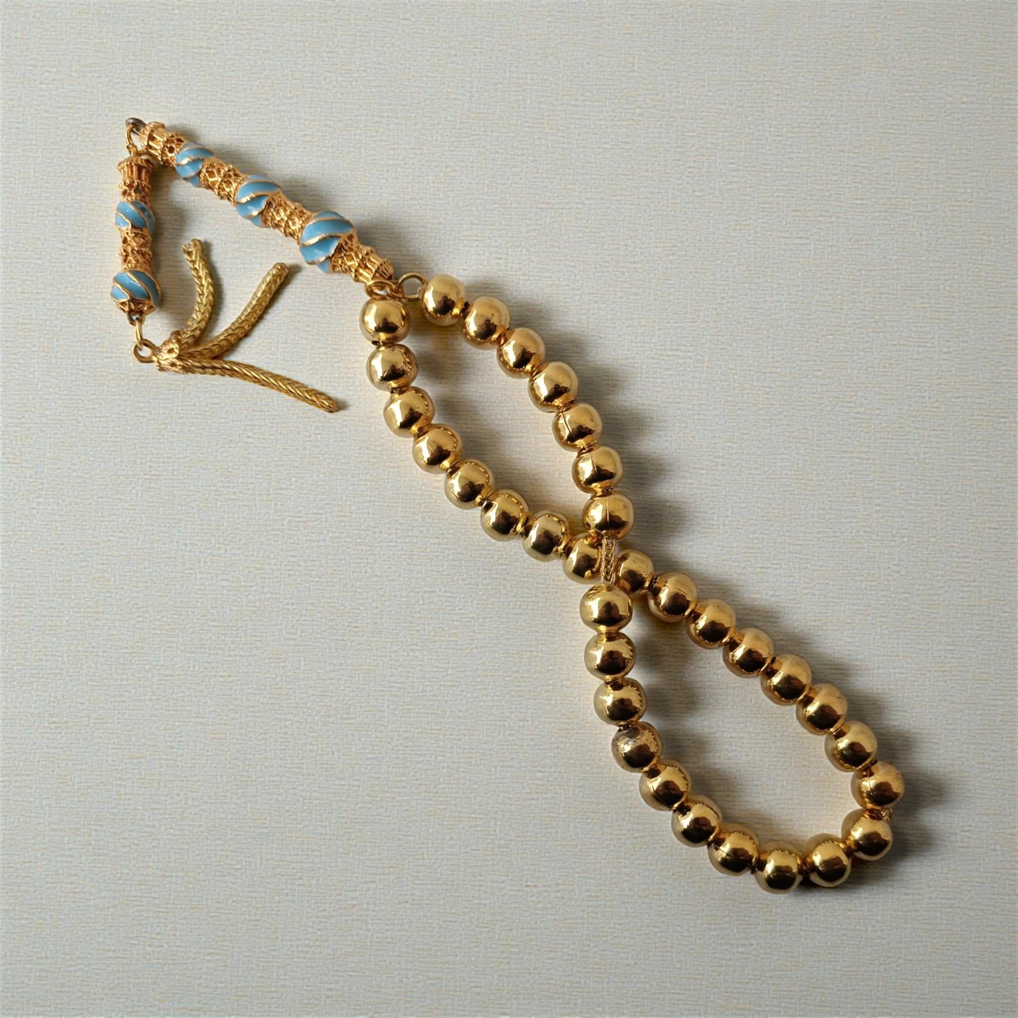 Gold Color Metal Tasbih, Tasbeeh 33, Muslim Prayer Beads, Metal Rosary Beads, Sibha, Misbaha, Islamic Gift, Tasbih Gift - image 3