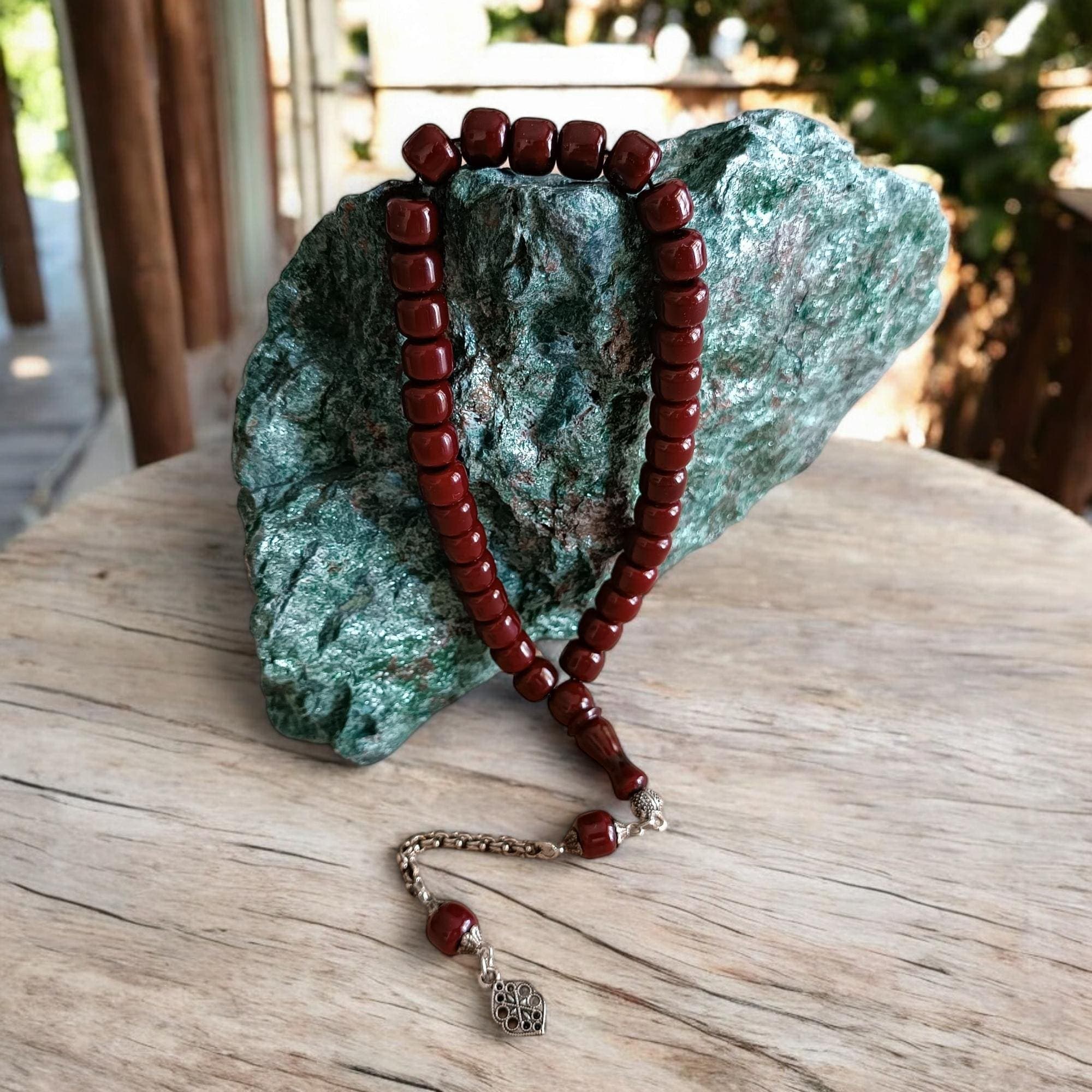 Brown Bakelite Prayer Beads, Tasbih Counter, Muslim Rosary, Misbaha, 33 Beads Subha, Tasbeeh Favor, Stress Beads, Ramadan Gift, Islamic Gift - image 4