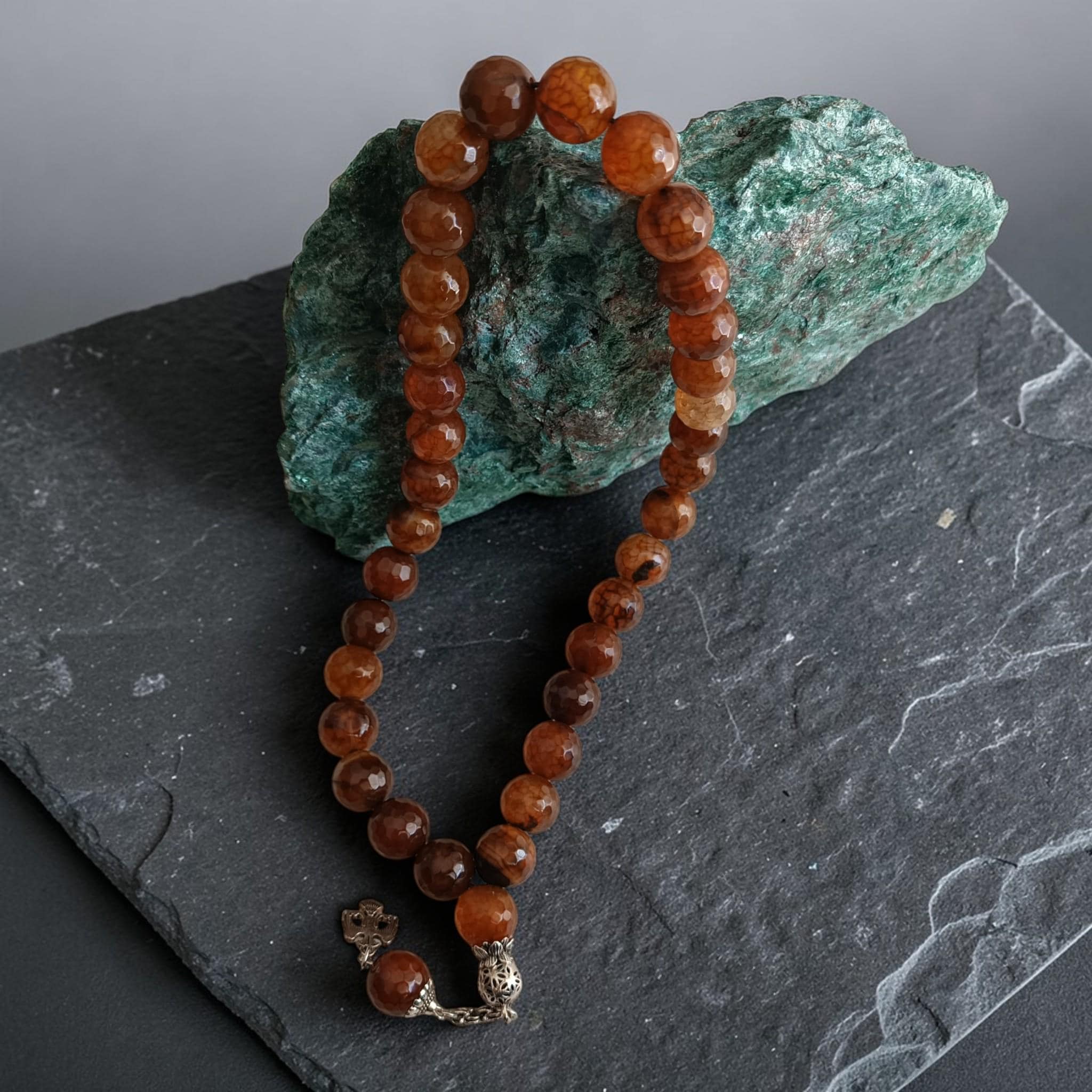 Large Size Tasbih, Big Prayer Beads, Quartz Tasbeeh, Gemstone Rosary, Muslim Gift, Eid Gift, Sibha, Misbah, Islamic Worry Beads, Dhikr - image 4