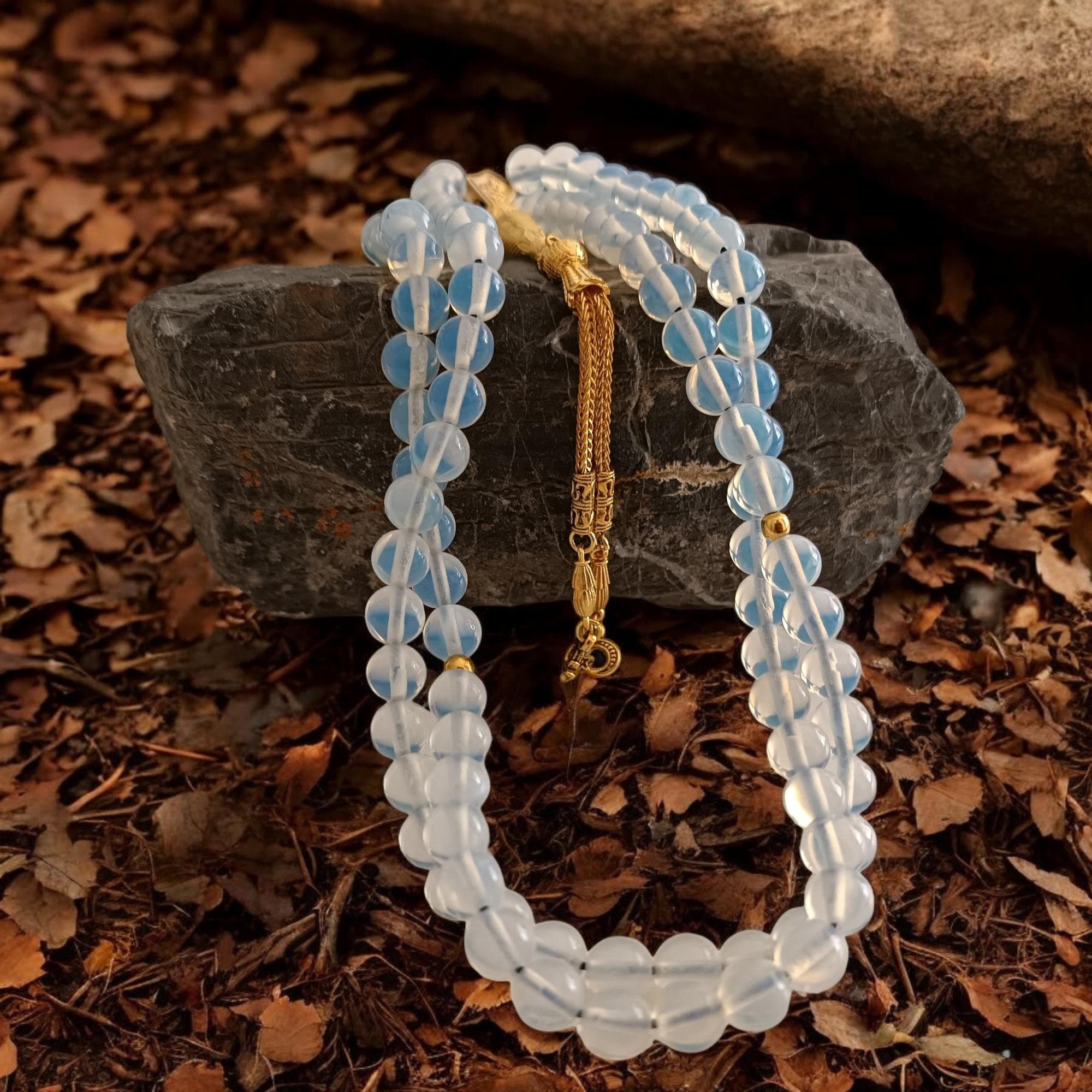 Opalite Rosary, Tasbih 99, Muslim Rosary Beads, Islamic Prayer Beads, Blue Tasbih, Opal Rosary, Tasbeeh Gift, Misbaha, Subha, Tasbih Favor