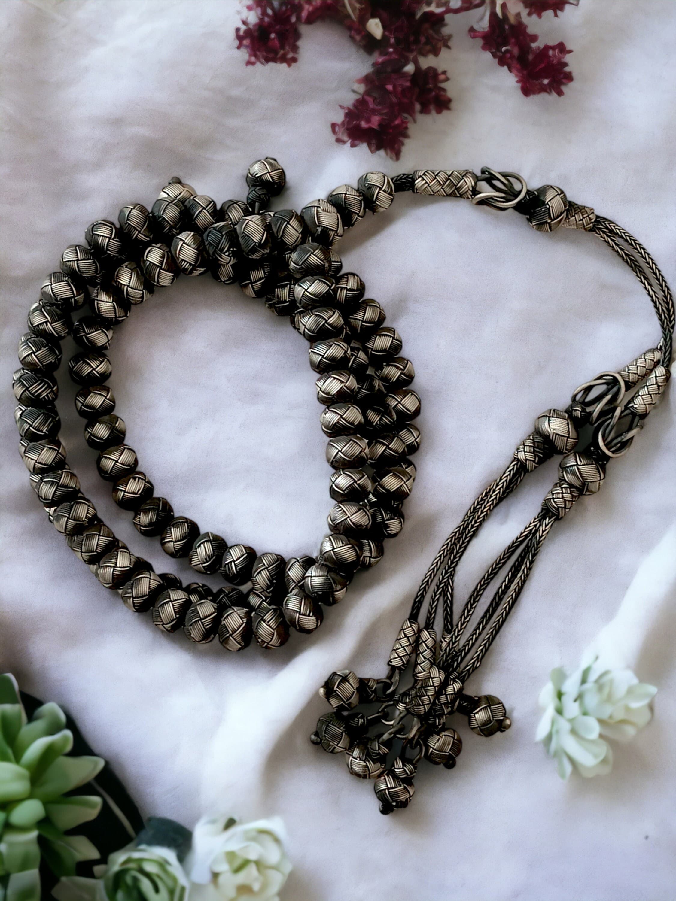Silver Prayer Beads, Pure Silver 99 Beads Rosary, Muslim Gifts, 1000 Carat Silver Handmade Tasbih, Islamic Jewelry, Muslim Accessories - image 3