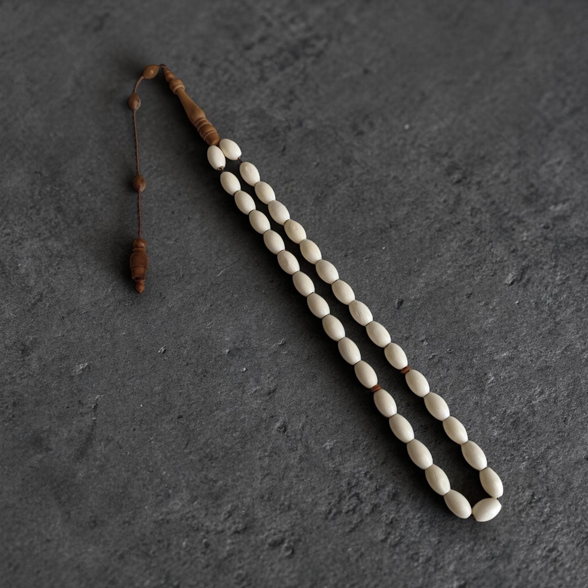 Tasbih 33 Beads, White Prayer Beads, Camel Bone Rosary, Misbah, Sibha, Muslim Chapelet, Islamic Gift, Stress Beads, Handmade Pray Beads - image 3