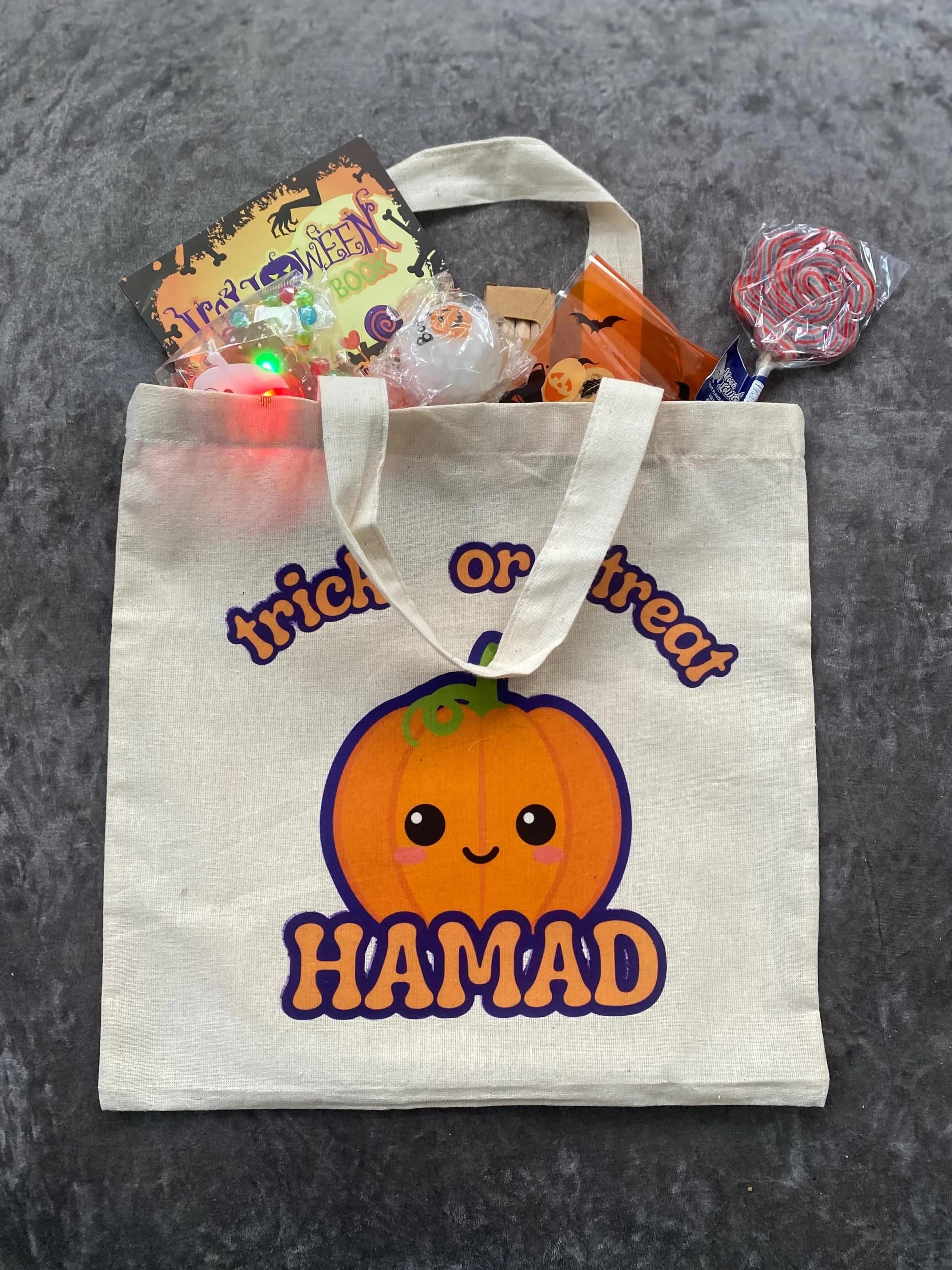 Personalised Halloween Canvas Treat Bag, Mini Tote - image 5
