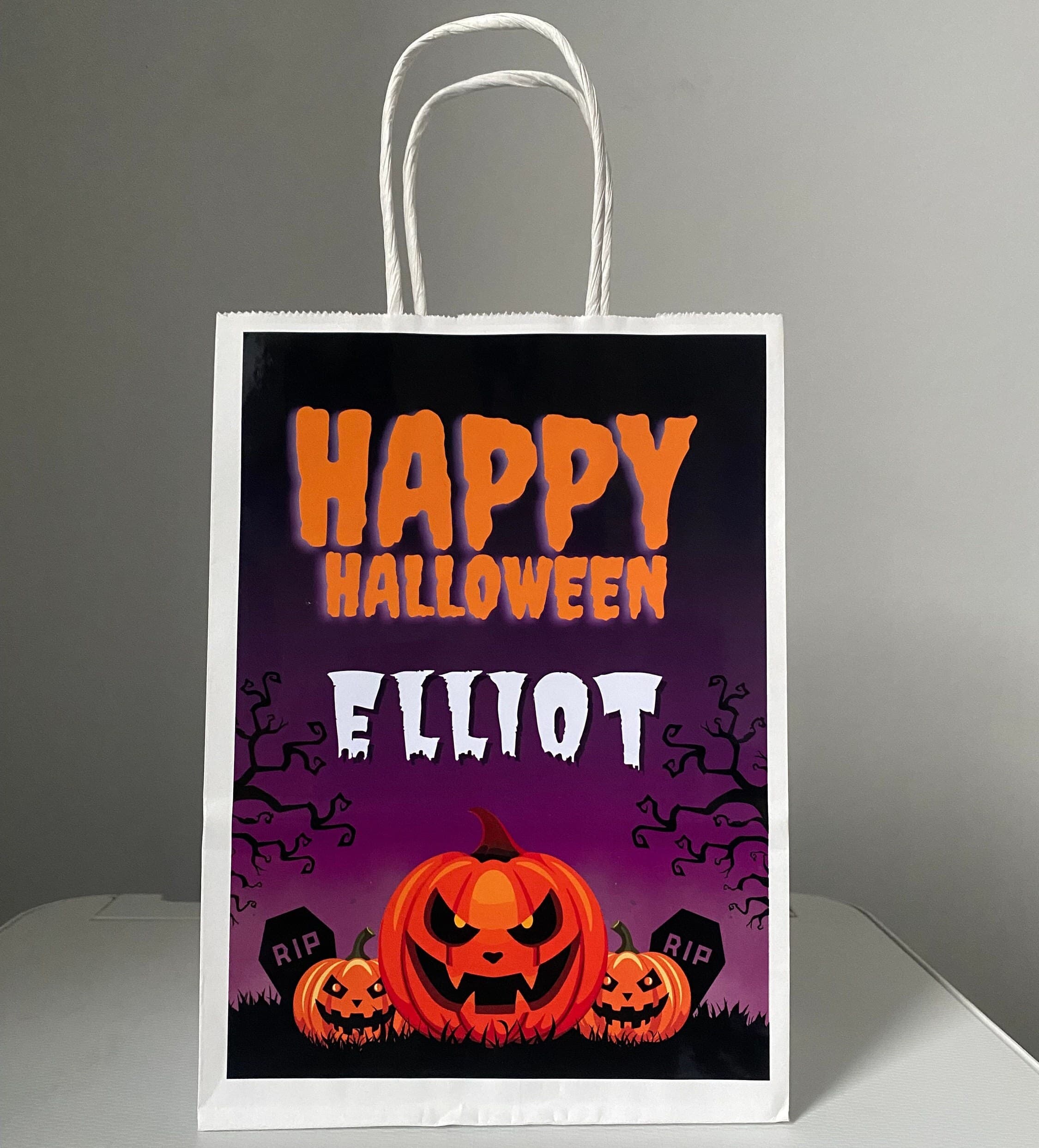 Personalized Halloween Pumpkin Trick or Treat Bag - image 5