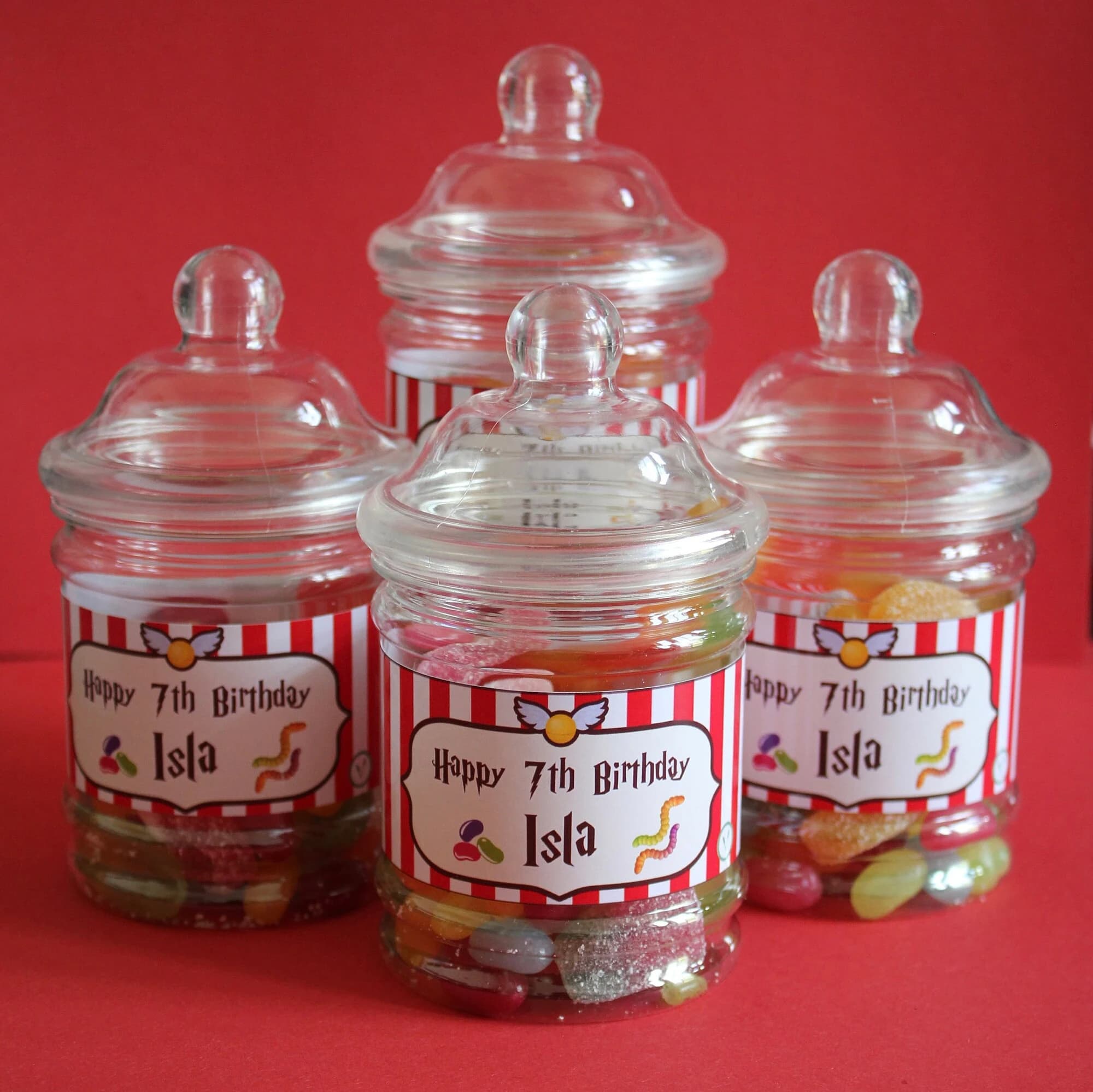 Personalised Mini Party Sweet Jars