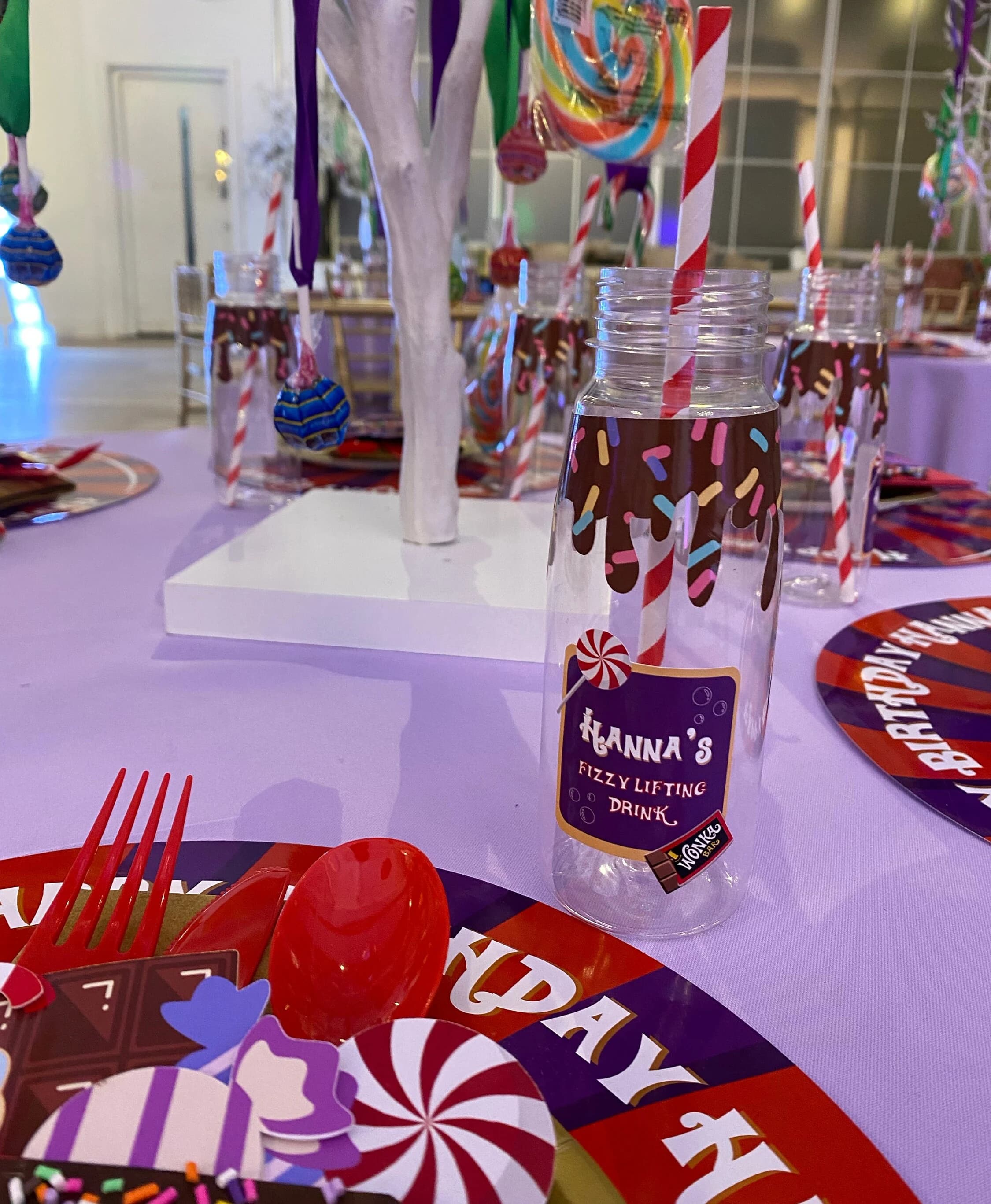 Personalised Candy Theme Milkshake Bottles