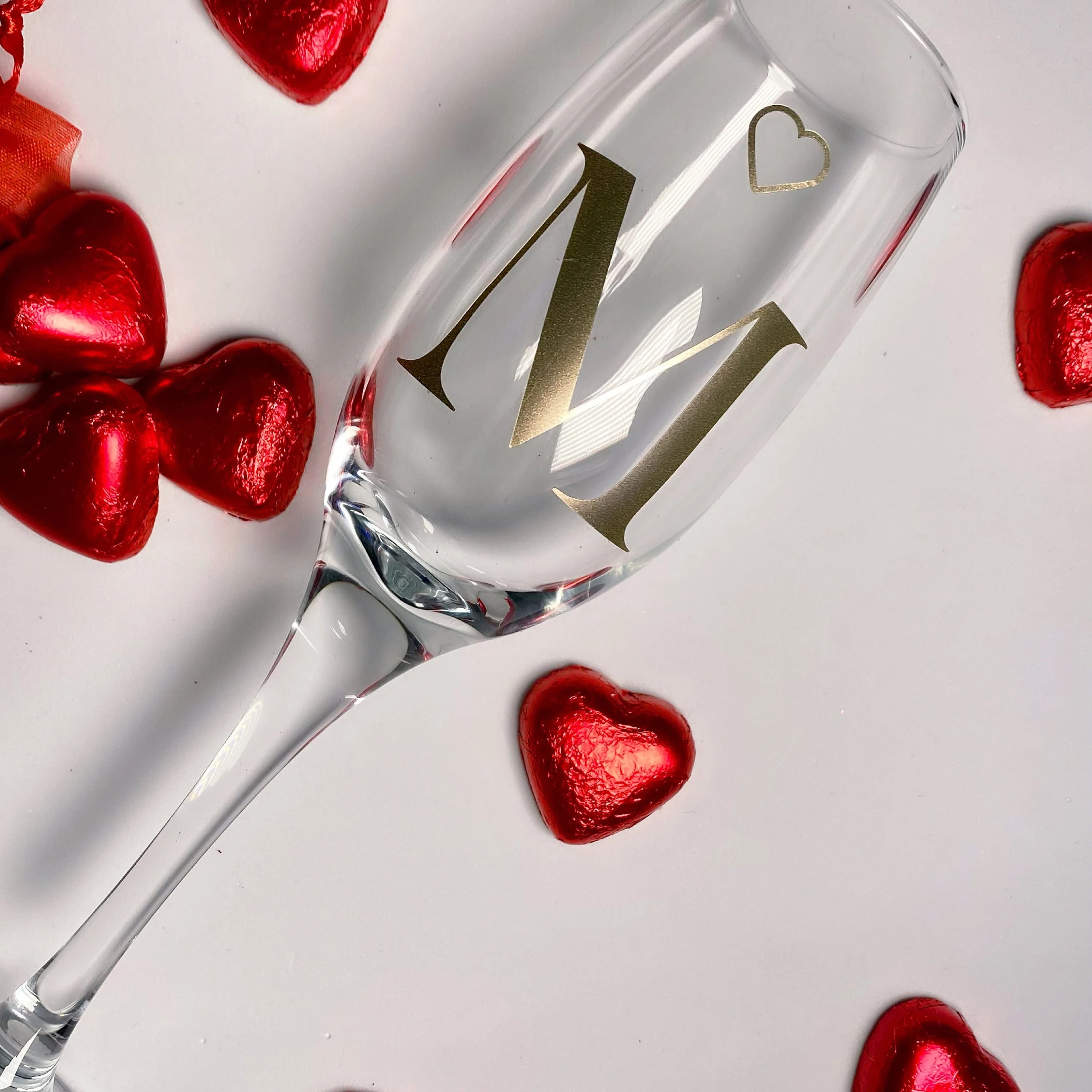 Personalized Glass & Sweets Gift Set: Valentine's Day Treat
