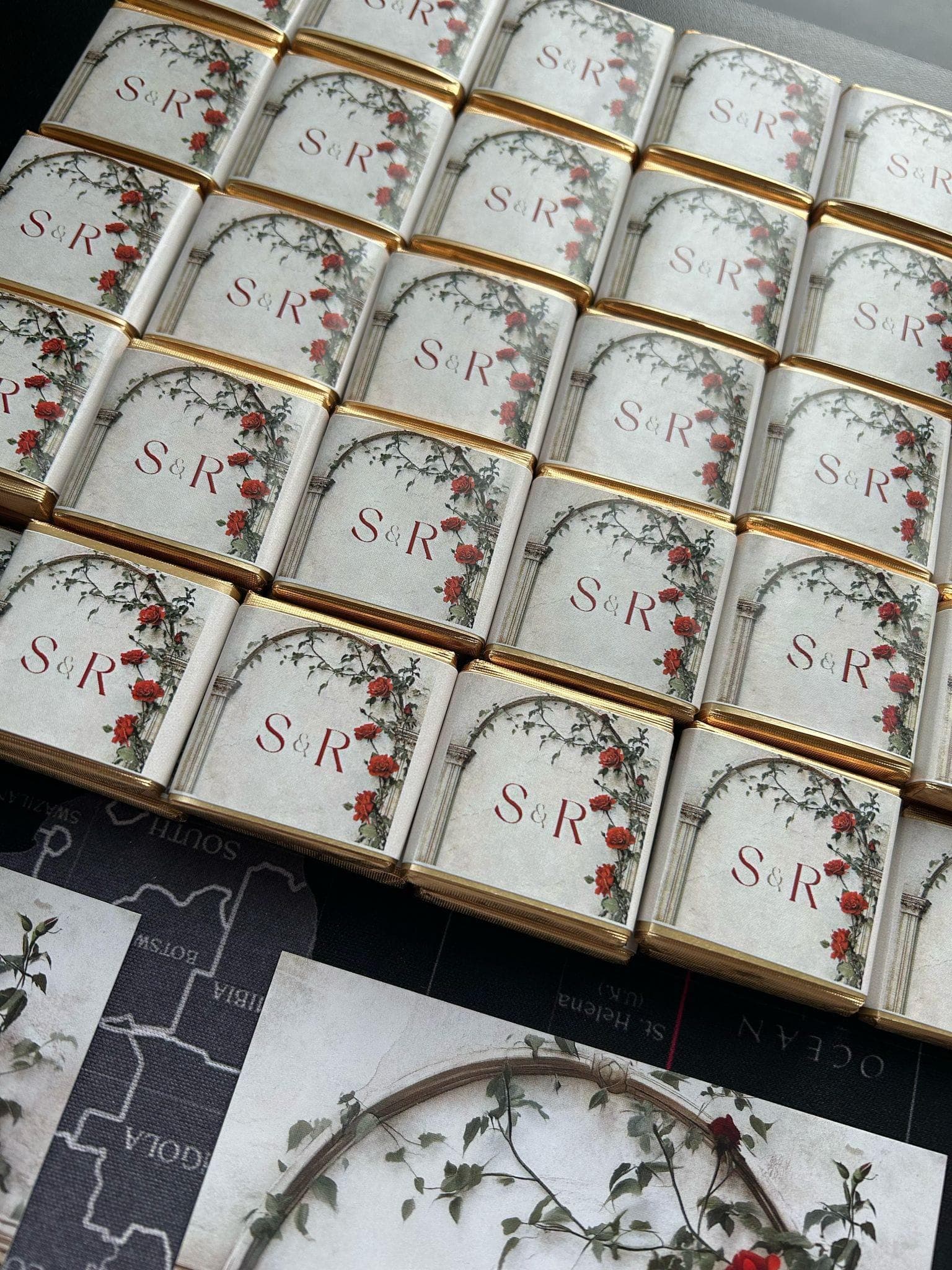 50 Personalised Chocolate Wedding Favours, Personalised Chocolates, Custom Party Favours, Favour cards, Wedding Favours, Wedding gift - image 5